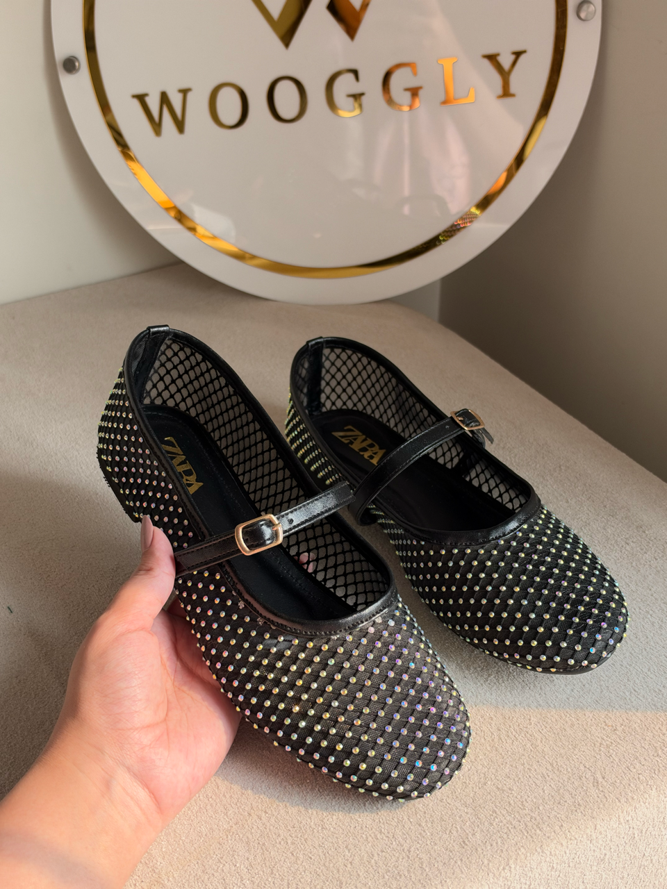 Studio Mesh Flats - Black & Golden