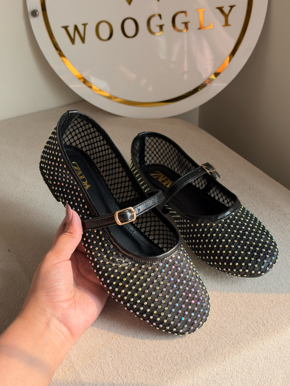 Studio Mesh Flats - Black & Golden