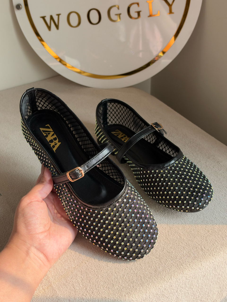 Studio Mesh Flats - Black & Golden