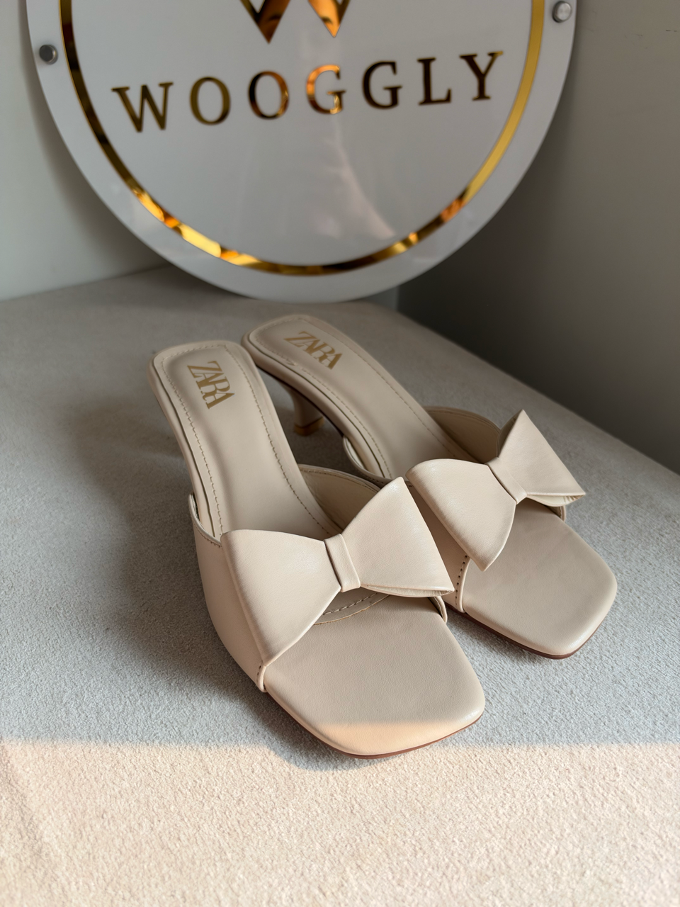 Chic bow-knot heels - Beige
