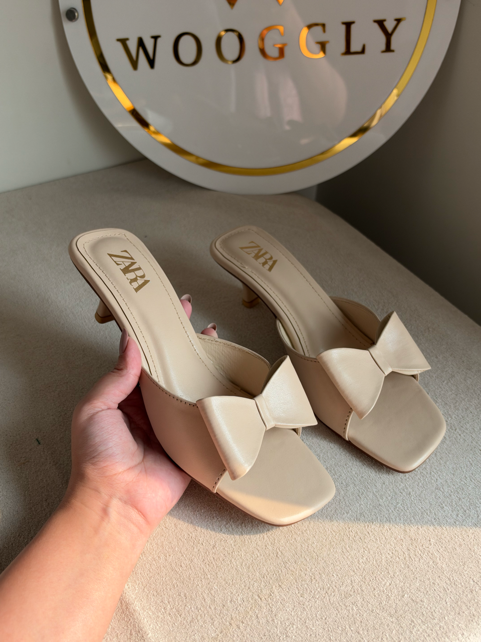 Chic bow-knot heels - Beige