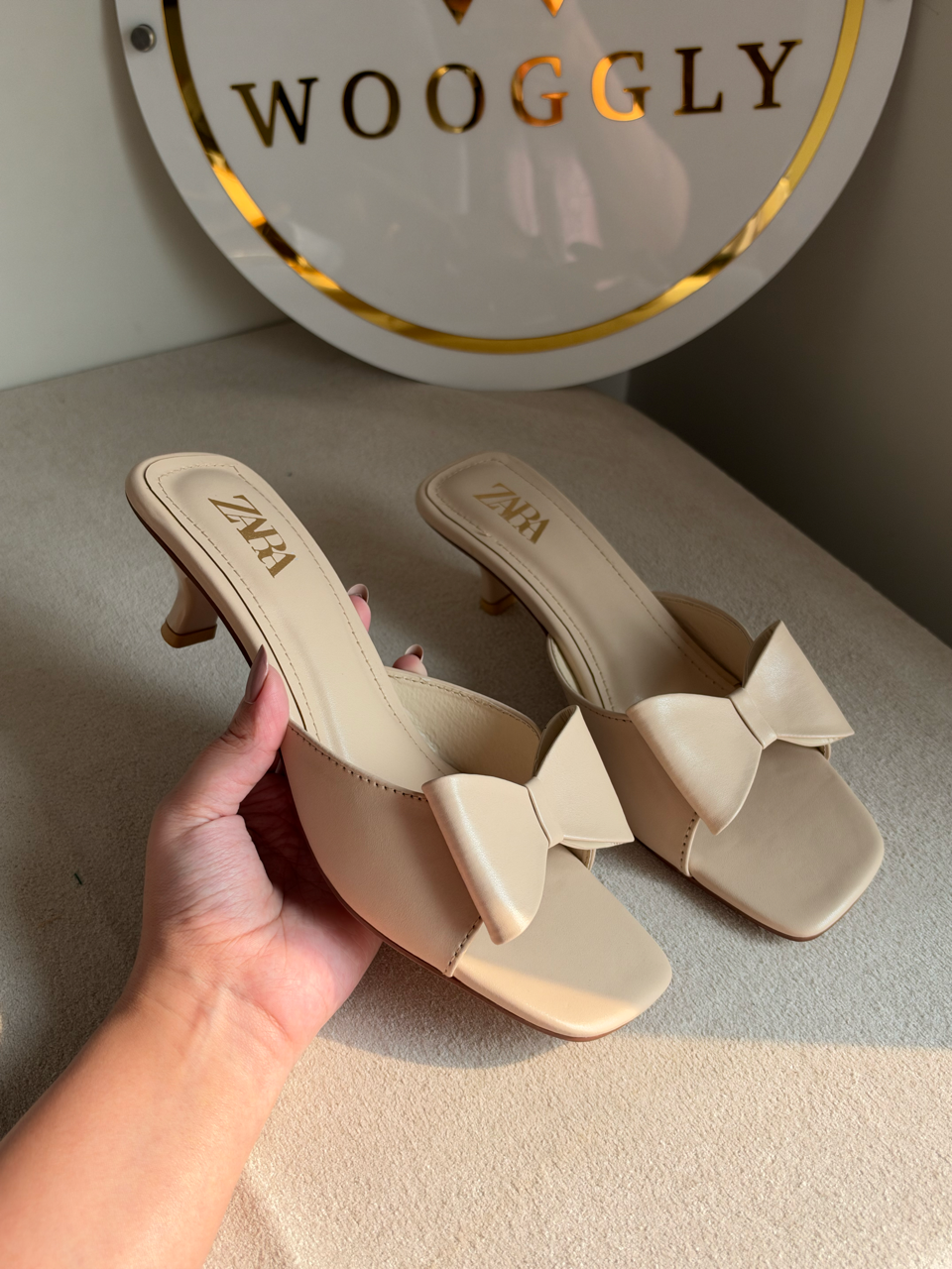 Chic bow-knot heels - Beige