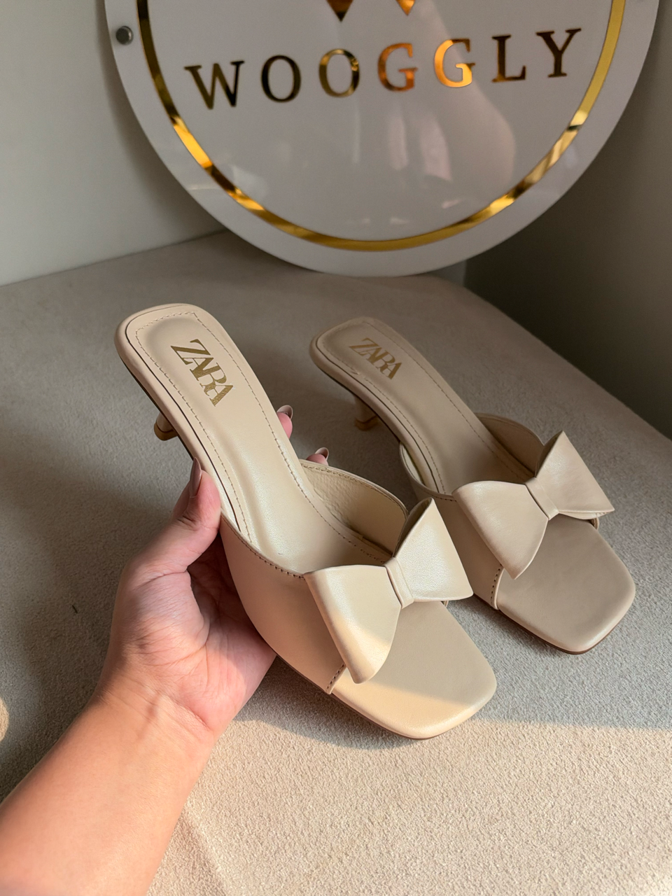 Chic bow-knot heels - Beige