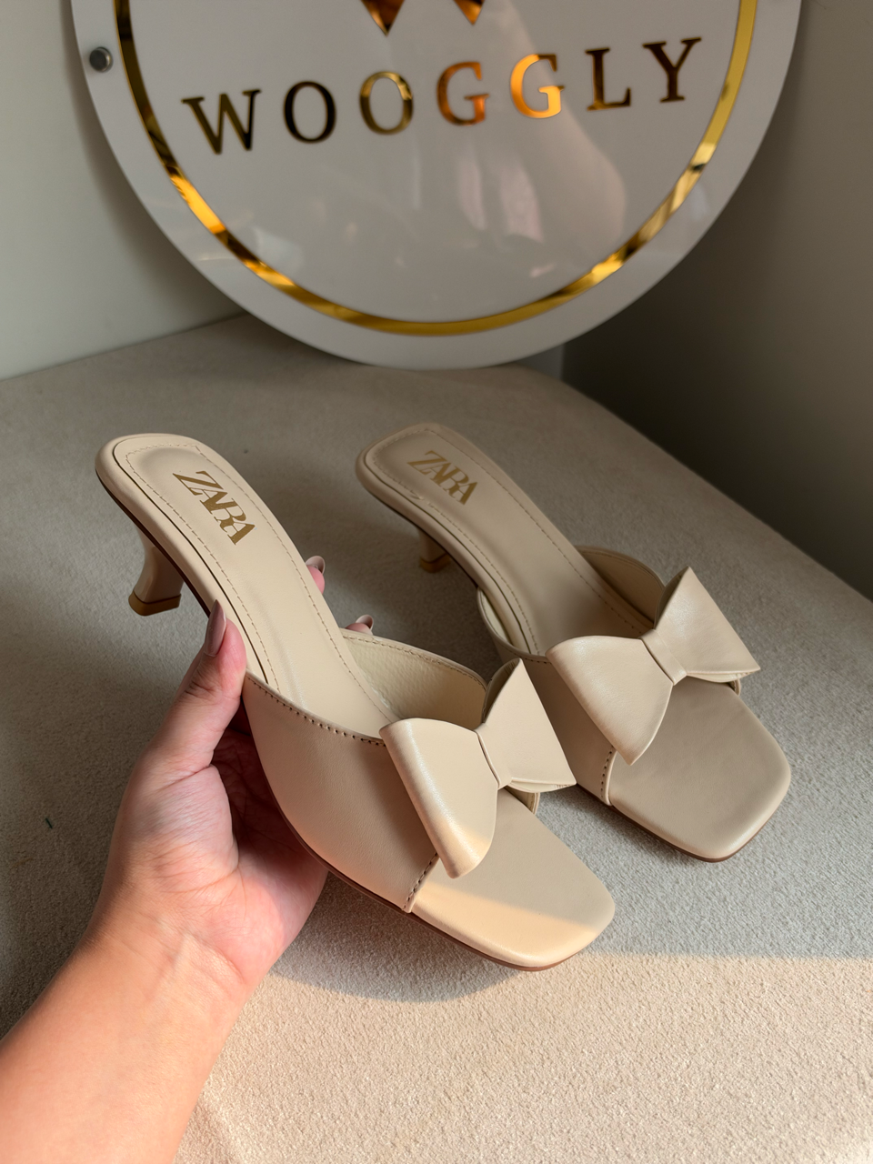 Chic bow-knot heels - Beige