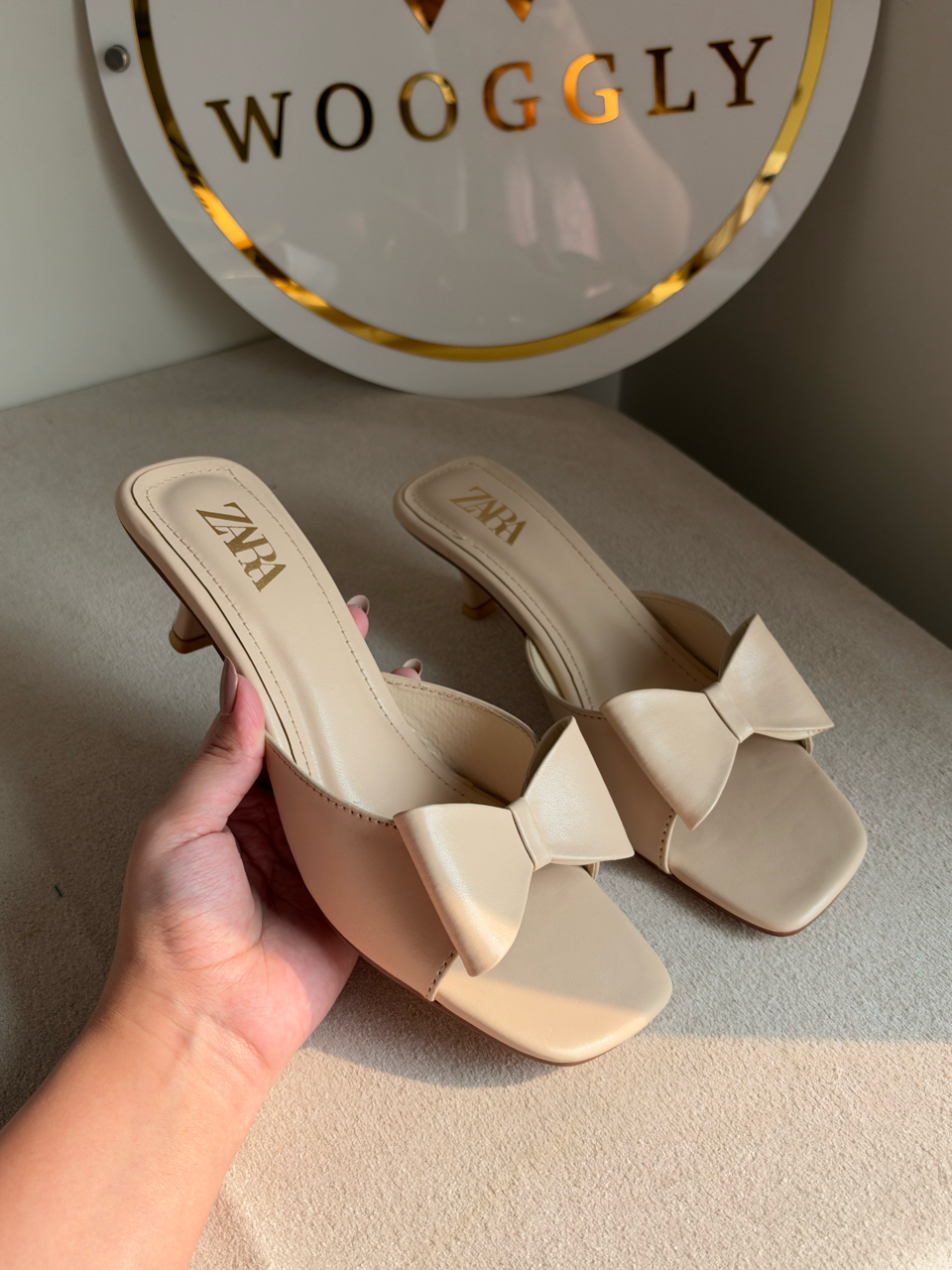 Chic bow-knot heels - Beige