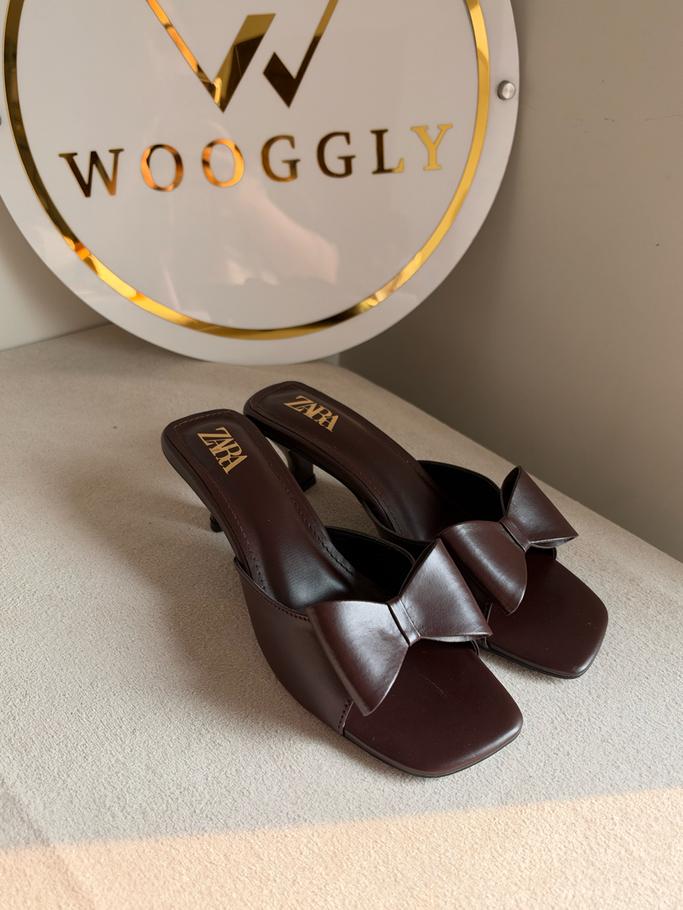 Chic bow-knot heels - Dark Brown