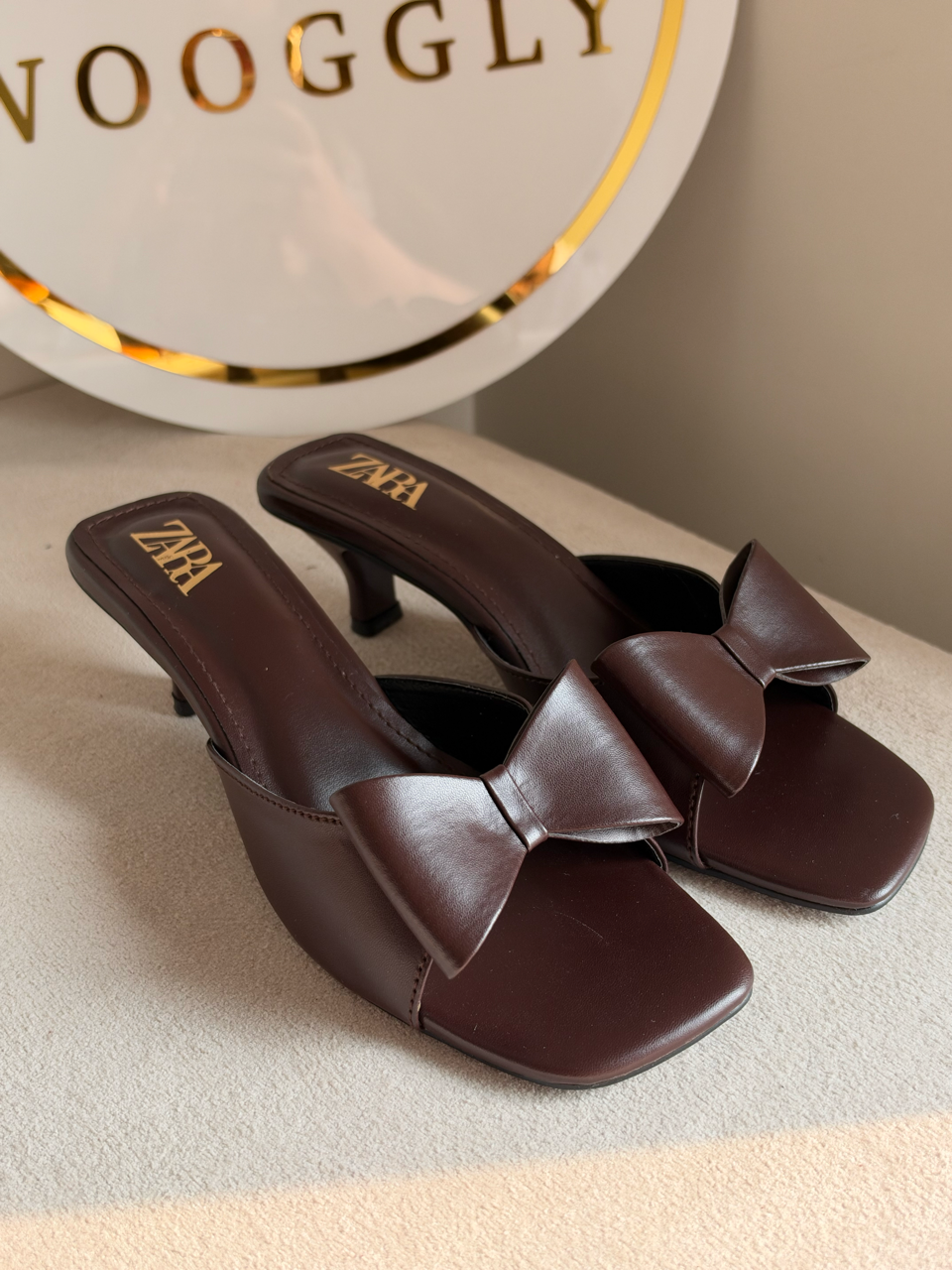 Chic bow-knot heels - Dark Brown