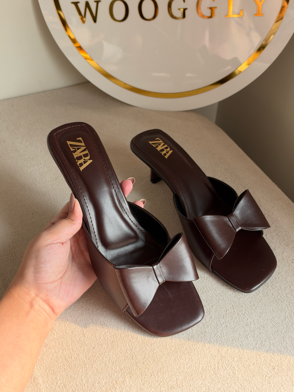 Chic bow-knot heels - Dark Brown