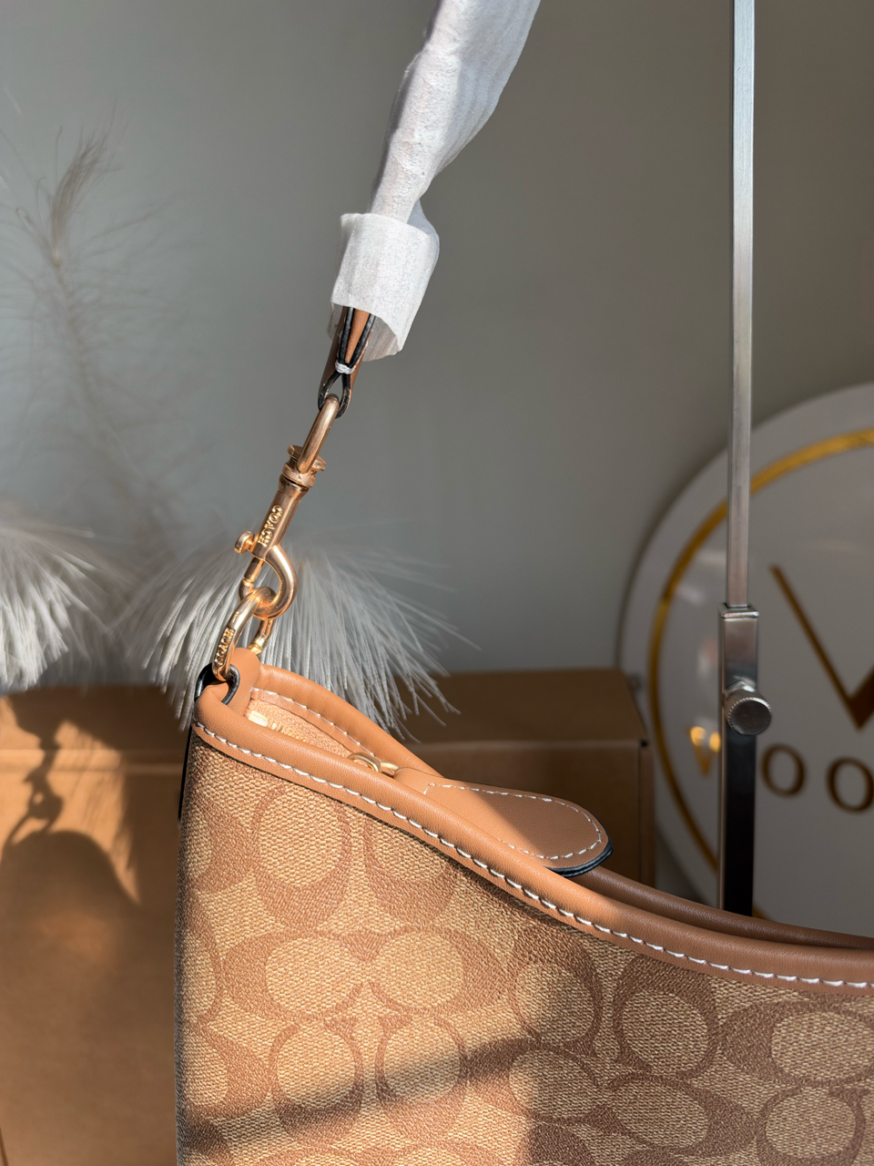 Laurel Shoulder Bag with Box Packing - Beige & Brown