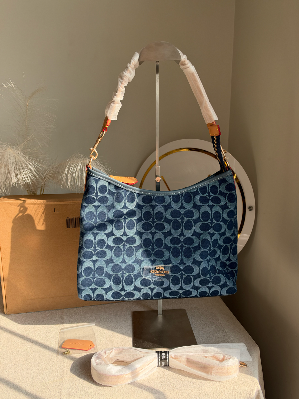 Laurel Shoulder Bag with Box Packing - Denim Blue