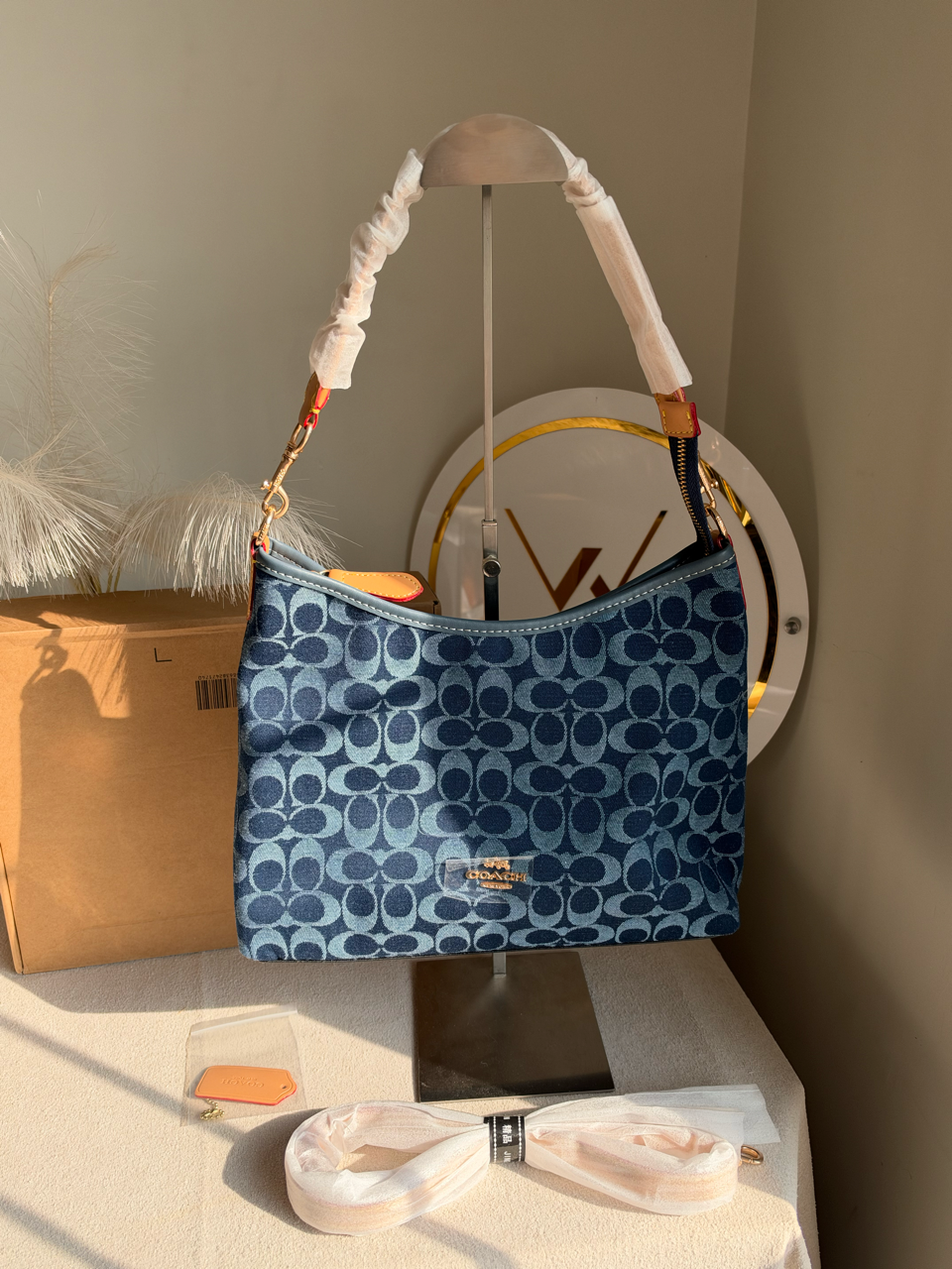 Laurel Shoulder Bag with Box Packing - Denim Blue