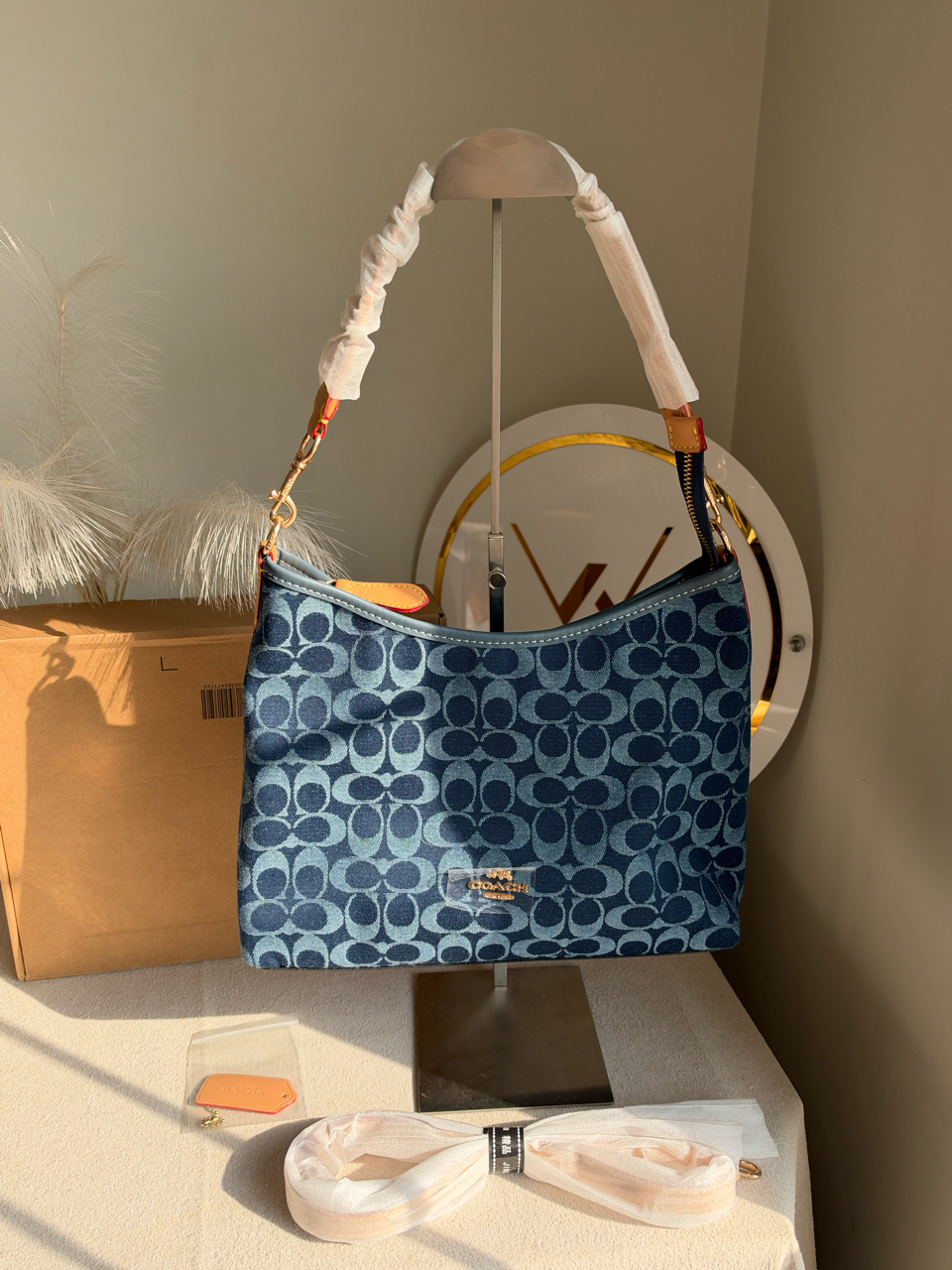 Laurel Shoulder Bag with Box Packing - Denim Blue