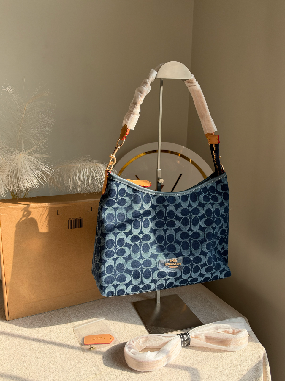 Laurel Shoulder Bag with Box Packing - Denim Blue