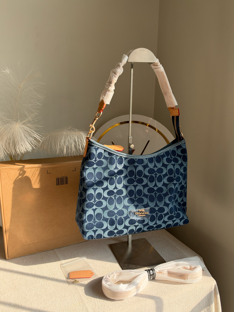 Laurel Shoulder Bag with Box Packing - Denim Blue