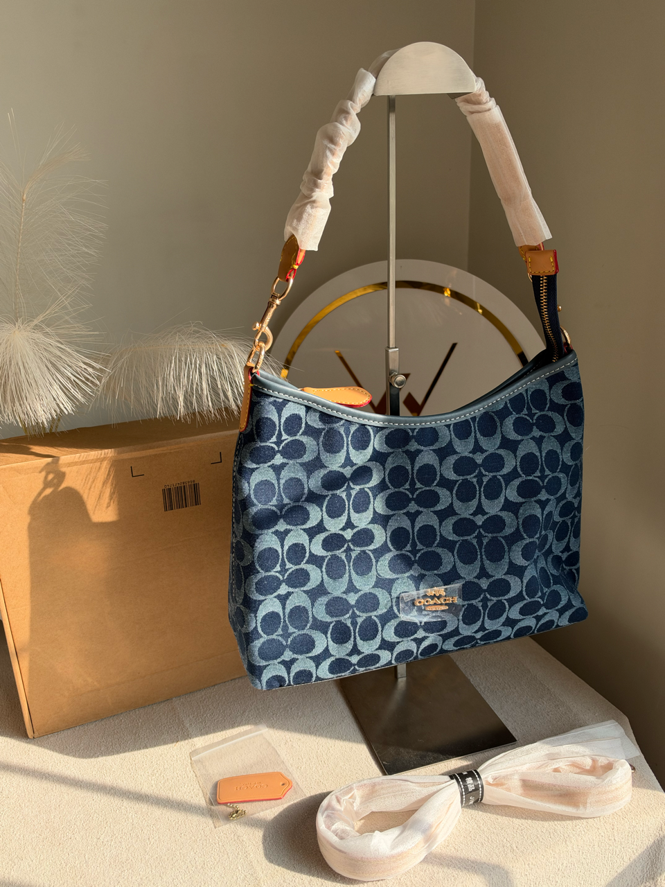 Laurel Shoulder Bag with Box Packing - Denim Blue