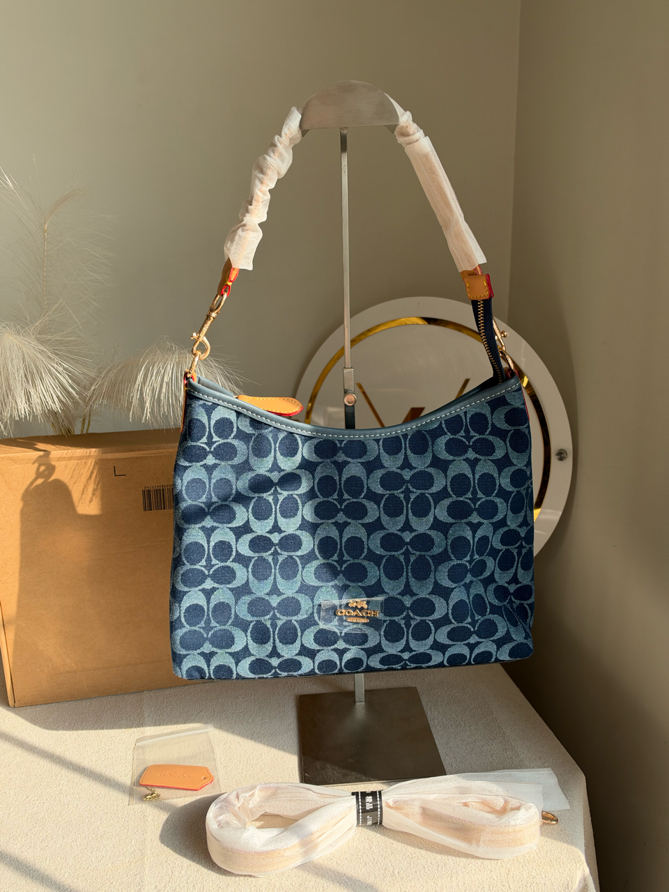 Laurel Shoulder Bag with Box Packing - Denim Blue