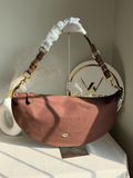 Extremely High Quality Suede Shoulder Bag - Chocolate Brown