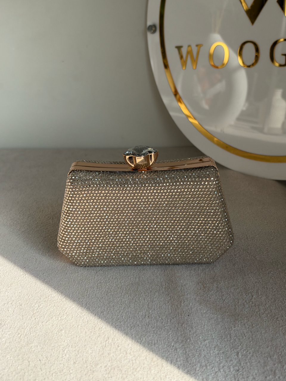 Soirée Shimmer Clutch - Light Gold