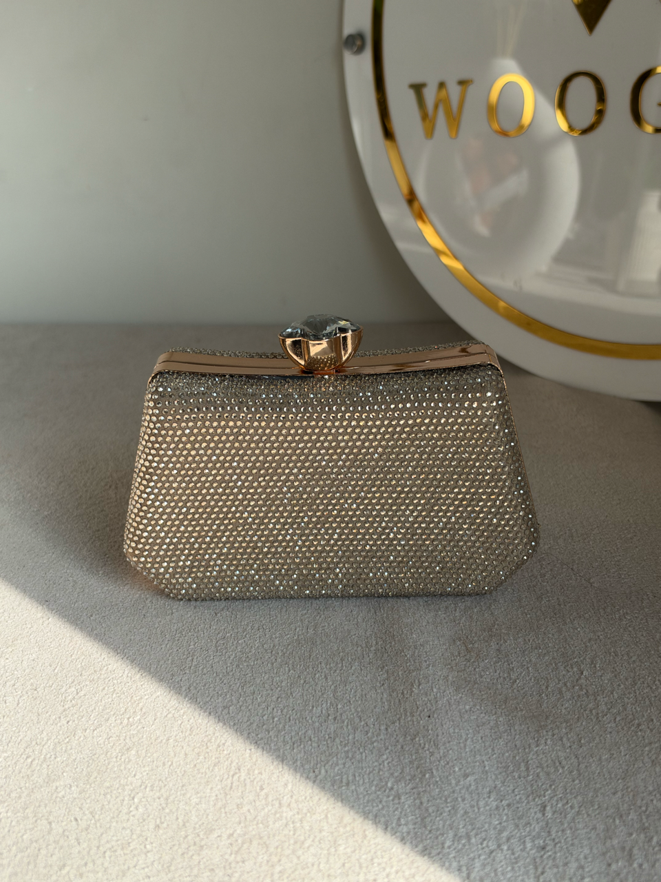 Soirée Shimmer Clutch - Light Gold