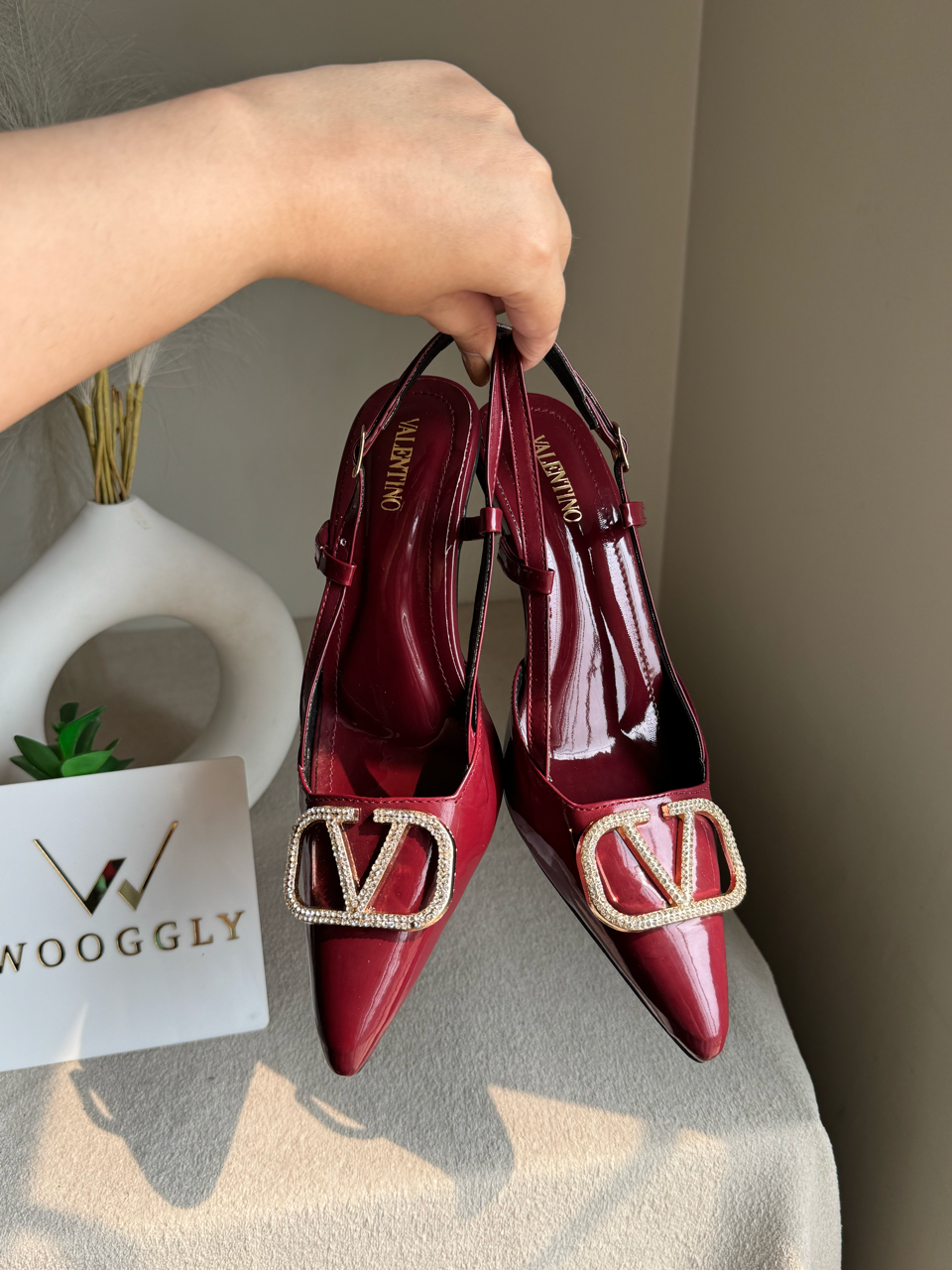 Essential Valentino Heels - Deep Cherry