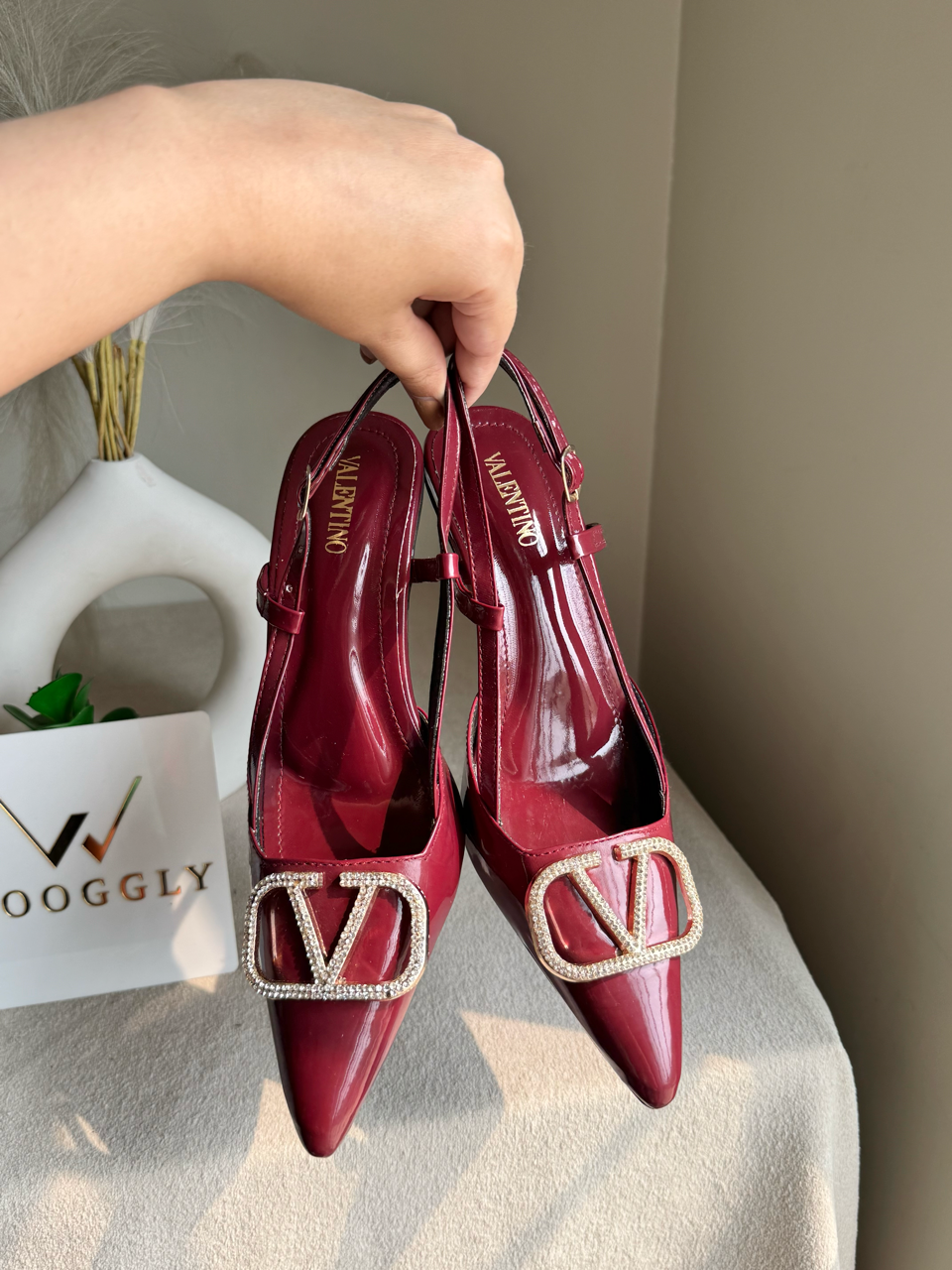Essential Valentino Heels - Deep Cherry