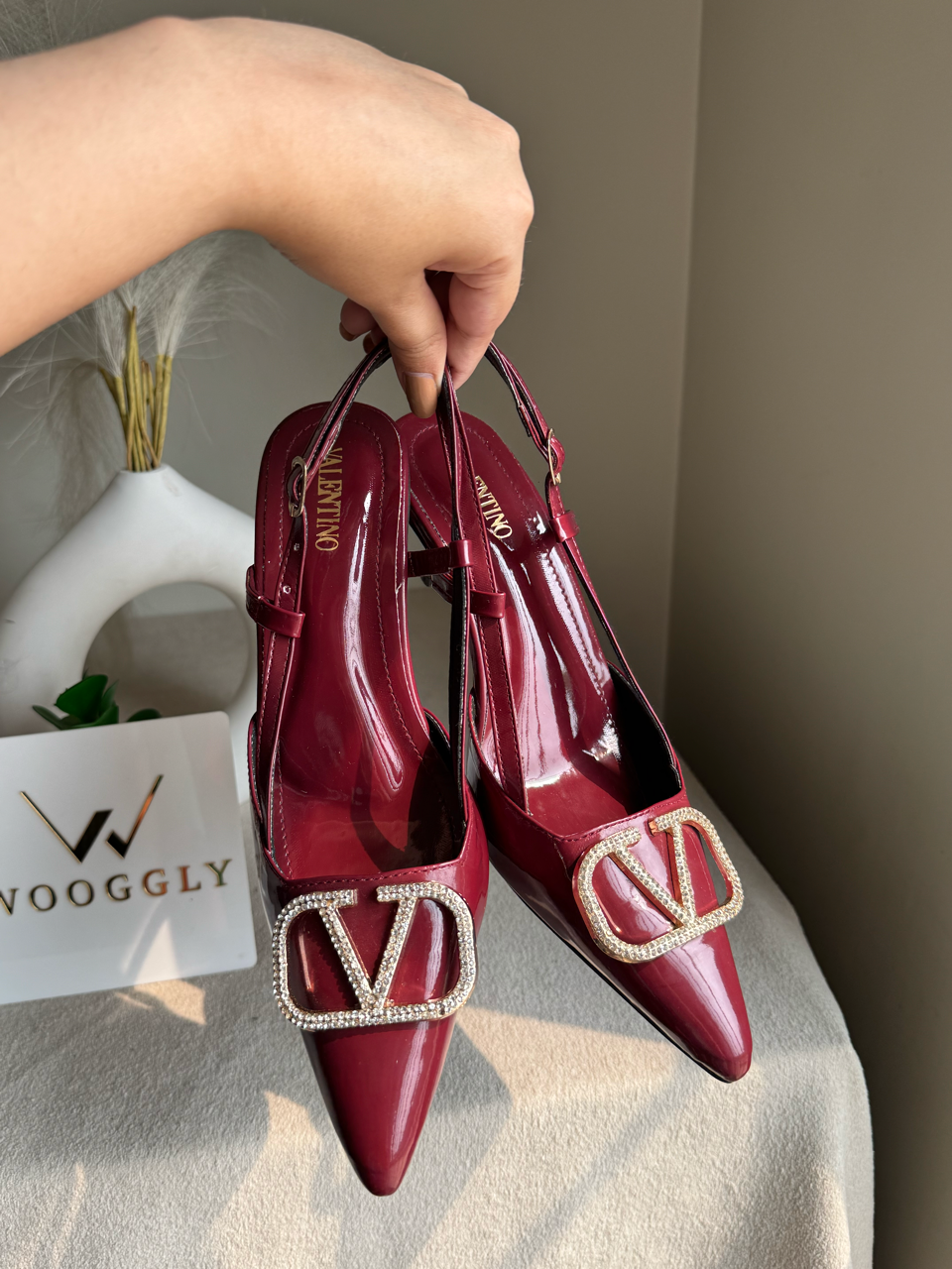 Essential Valentino Heels - Deep Cherry