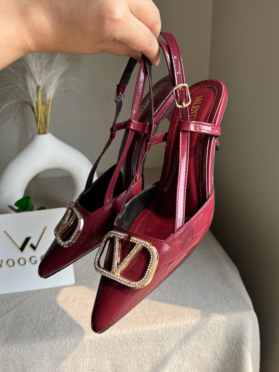 Essential Valentino Heels - Deep Cherry