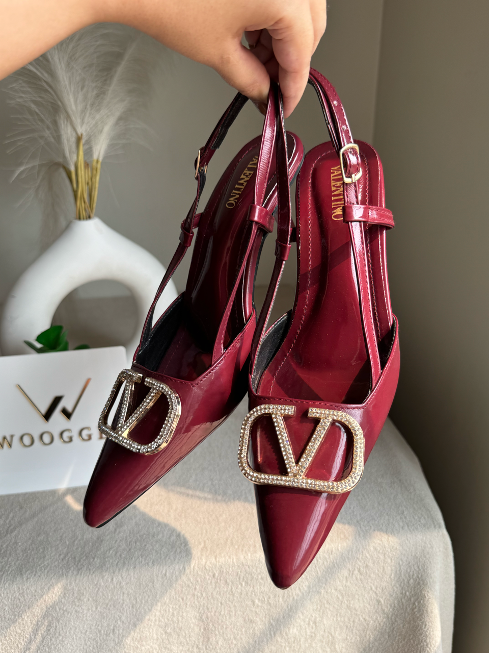 Essential Valentino Heels - Deep Cherry