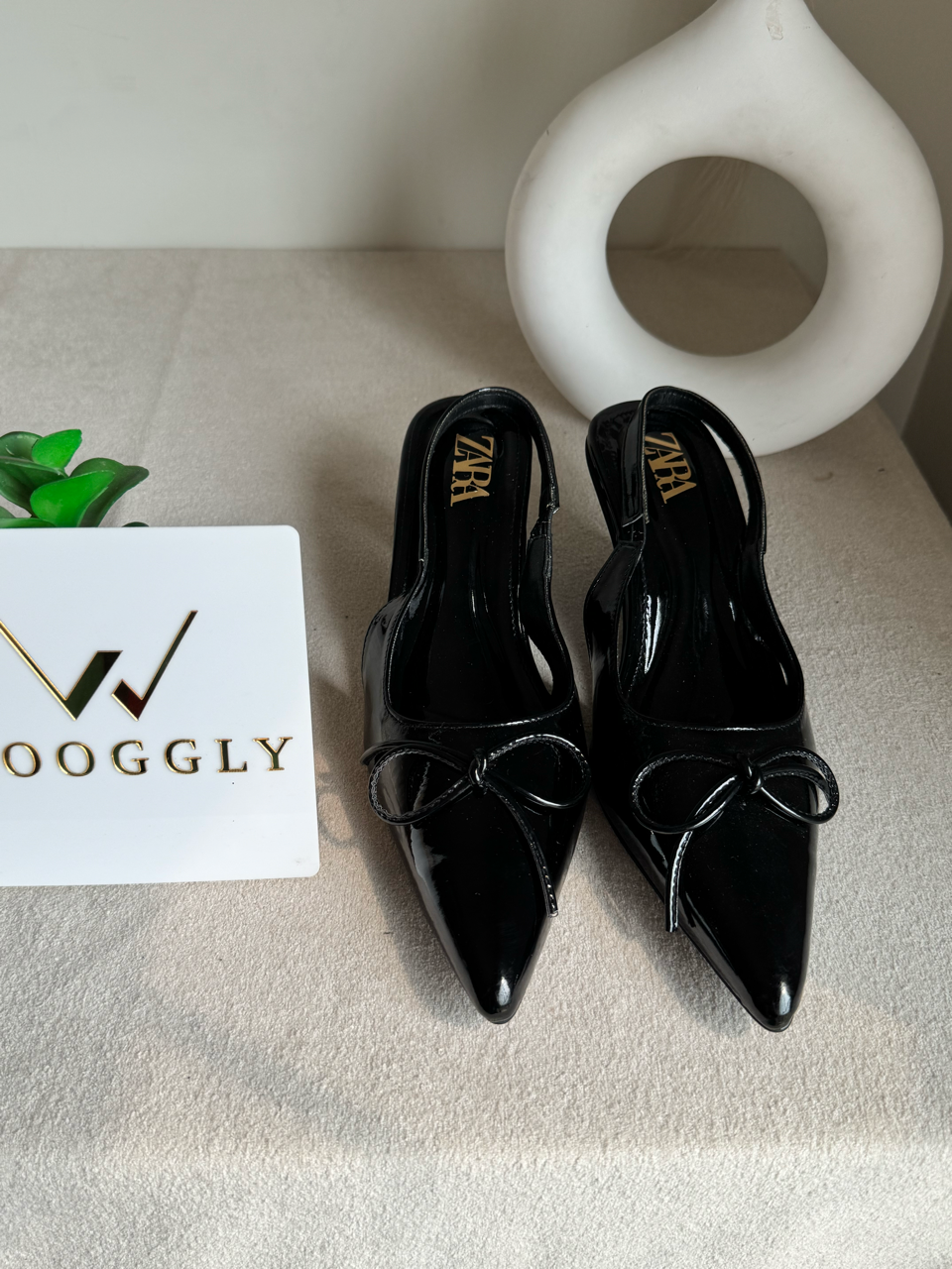 Zara Statement Bow Heels - Black