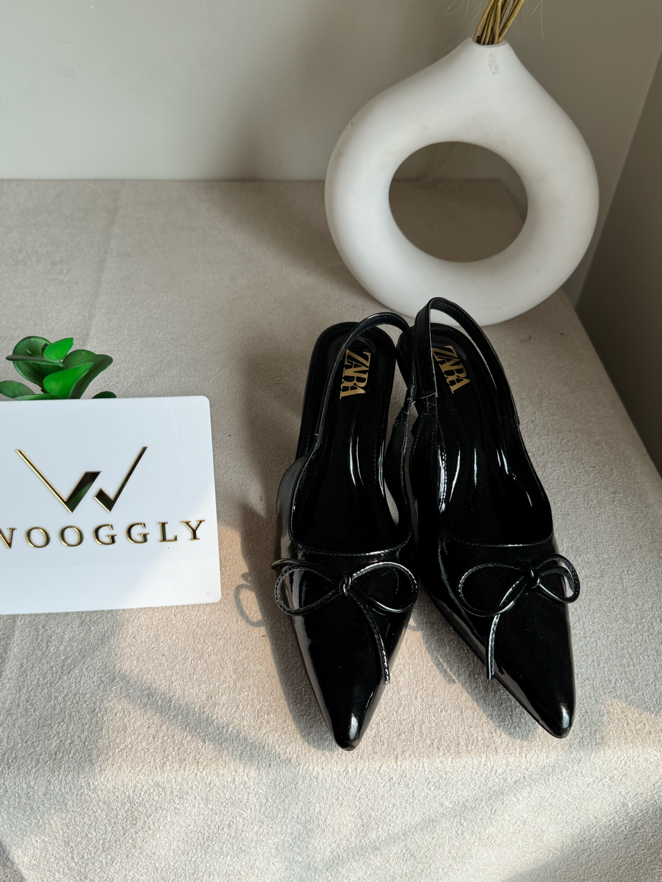 Zara Statement Bow Heels - Black