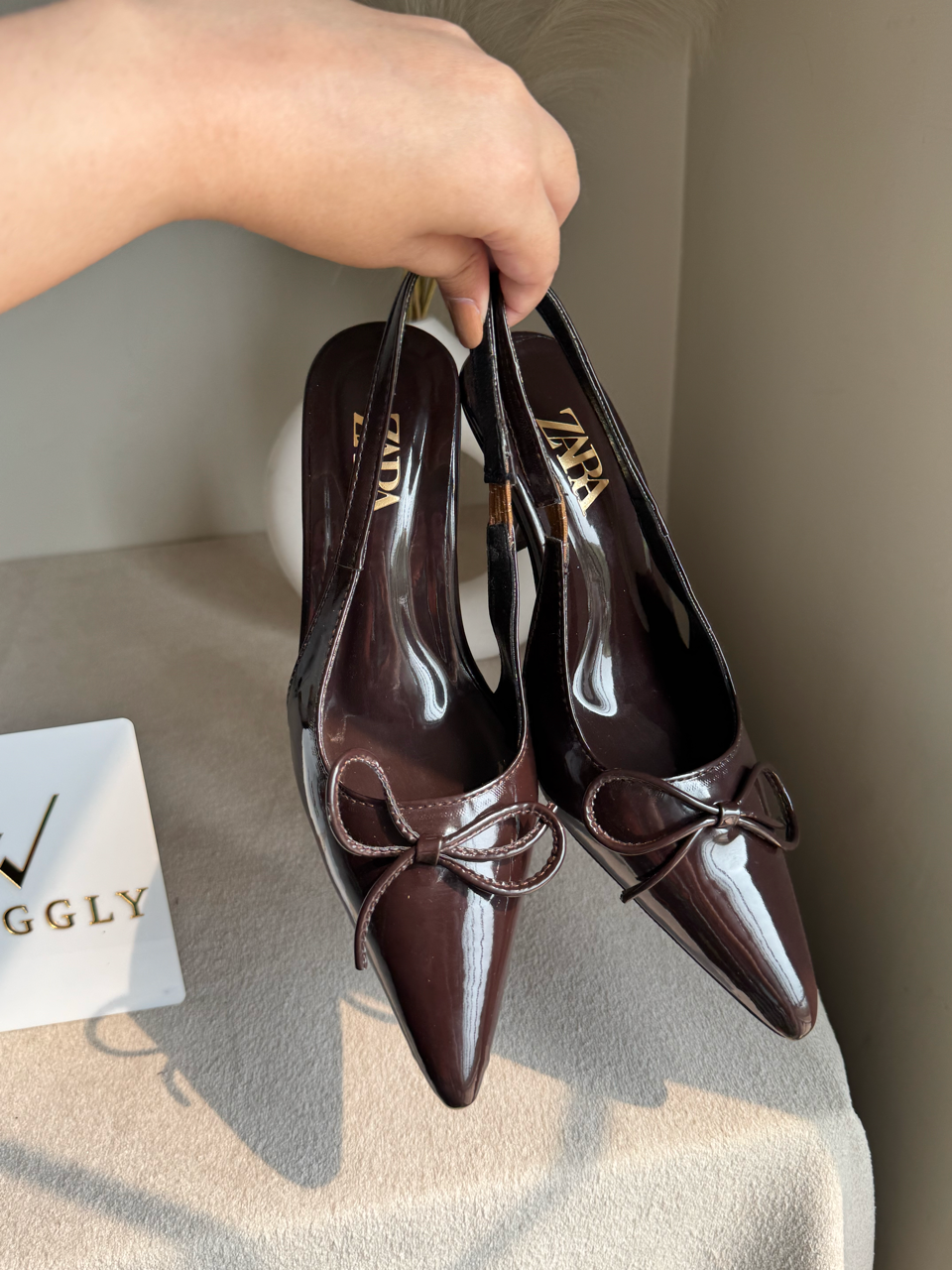 Zara Statement Bow Heels - Brown