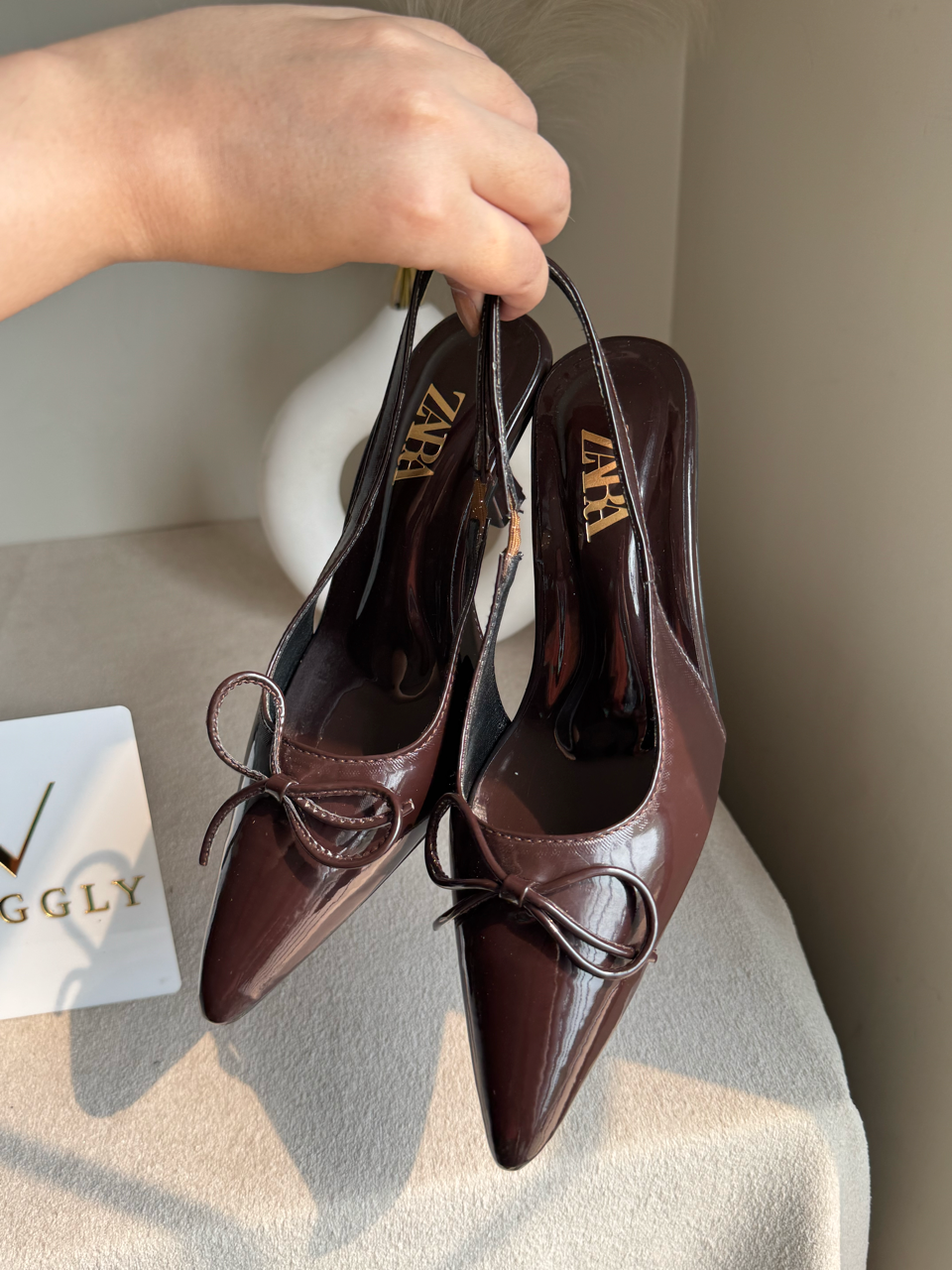 Zara Statement Bow Heels - Brown