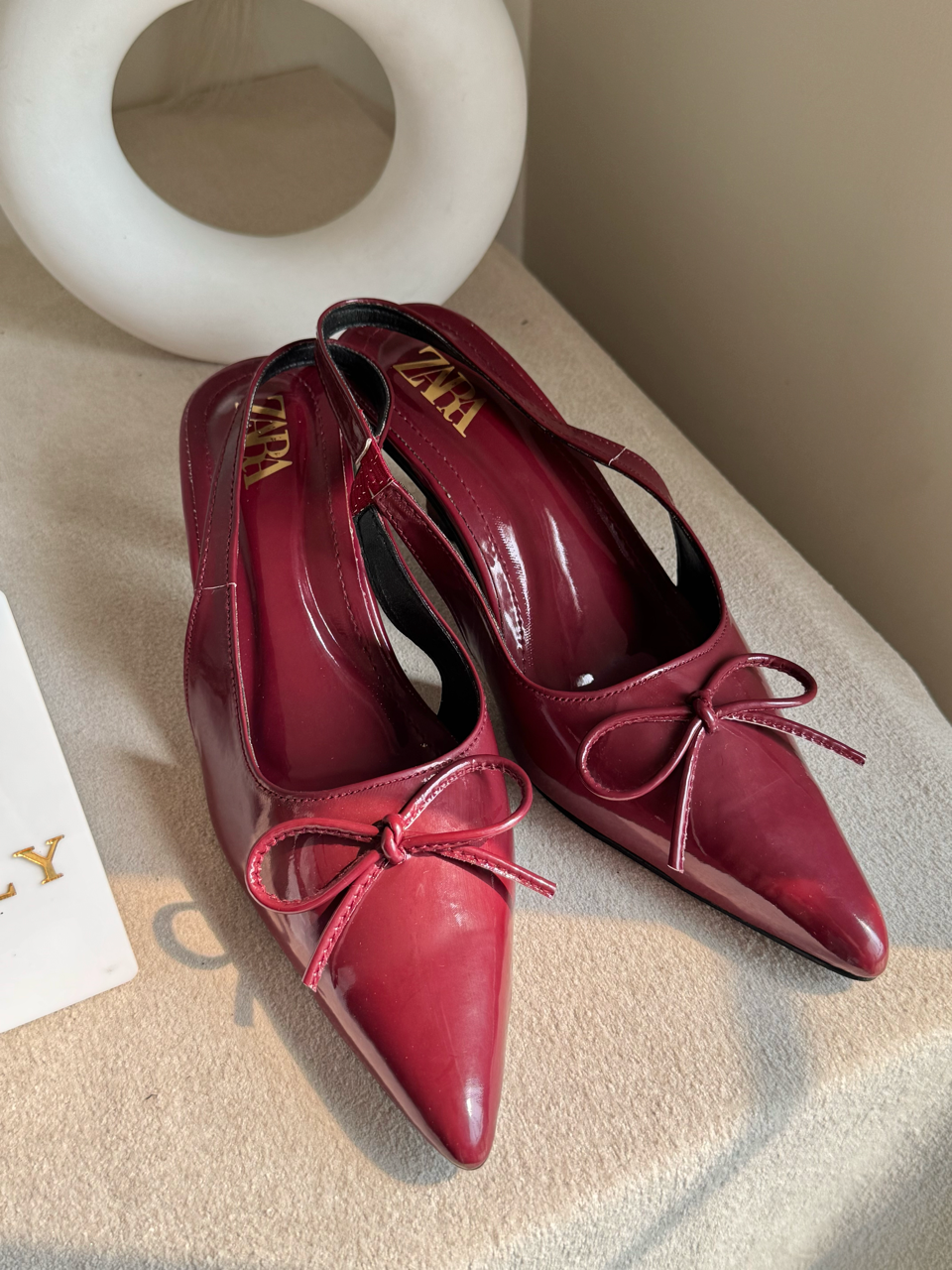Zara Statement Bow Heels - Maroon