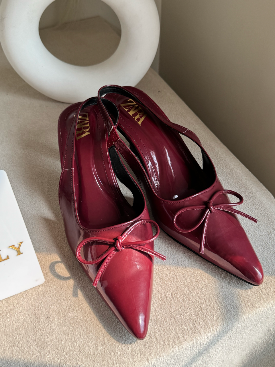 Zara Statement Bow Heels - Maroon