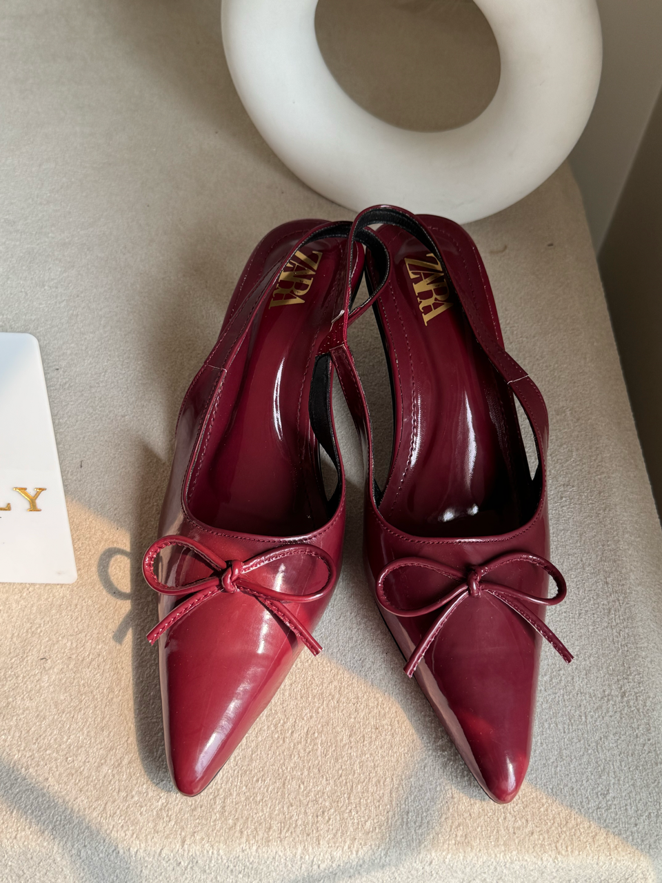 Zara Statement Bow Heels - Maroon