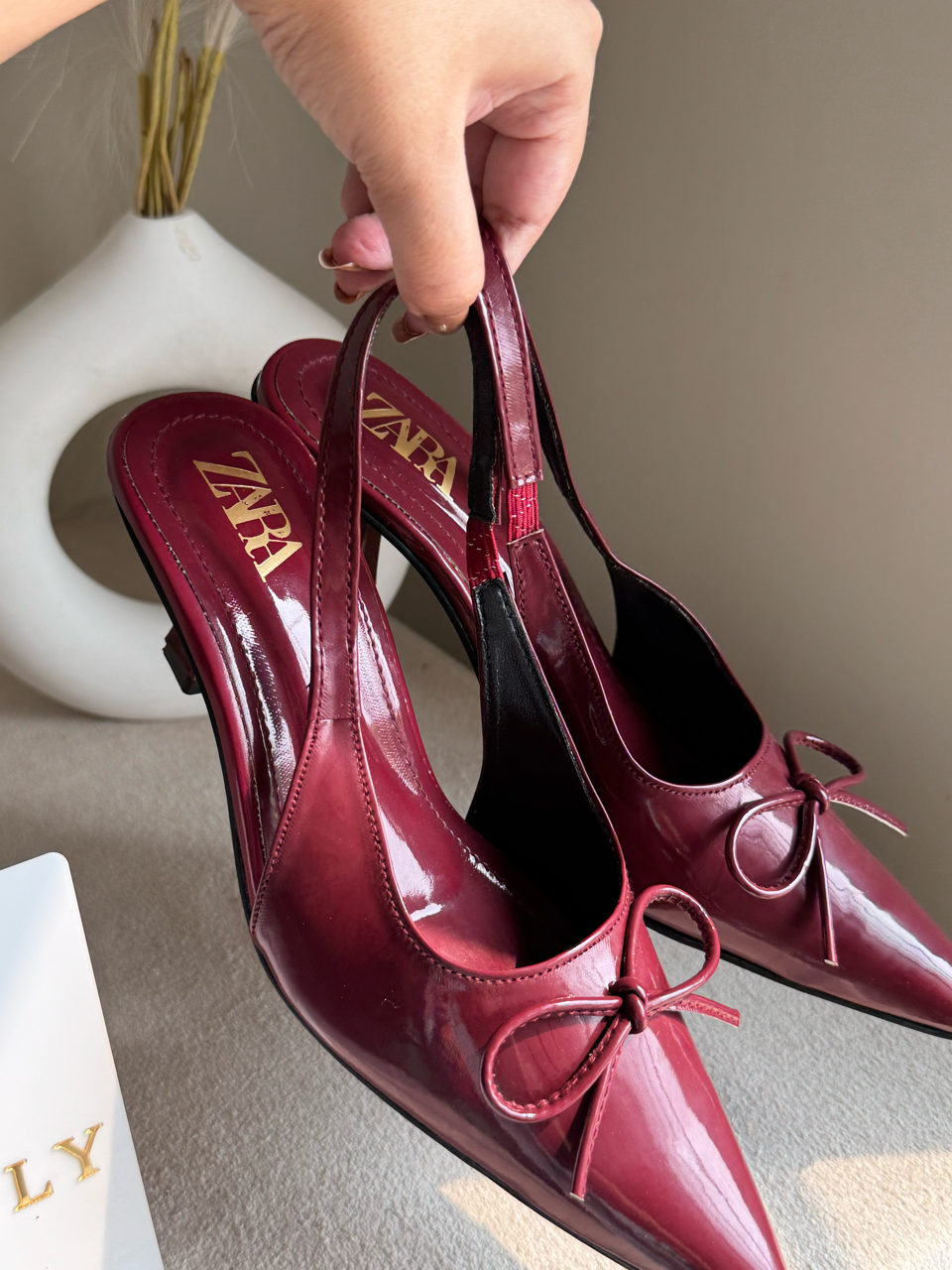 Zara Statement Bow Heels - Maroon