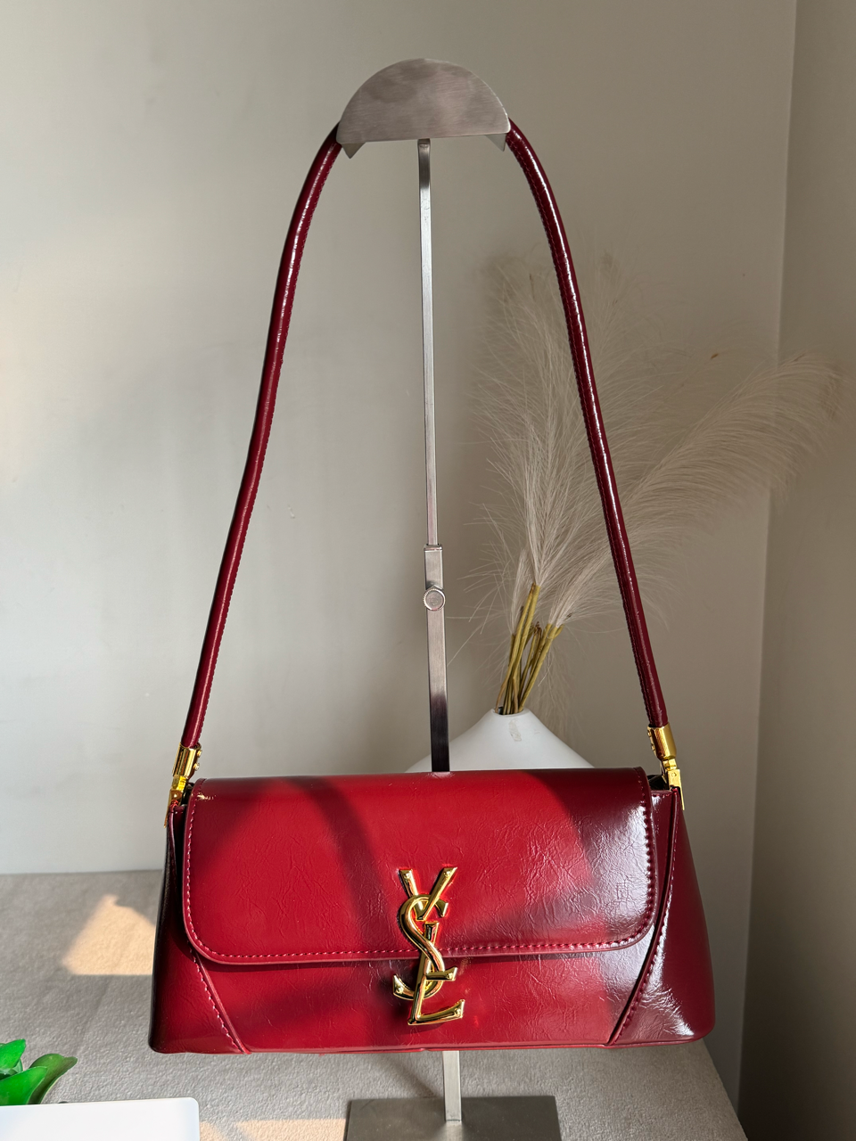 Classic YSL Shoulder Bag - Cherry Red
