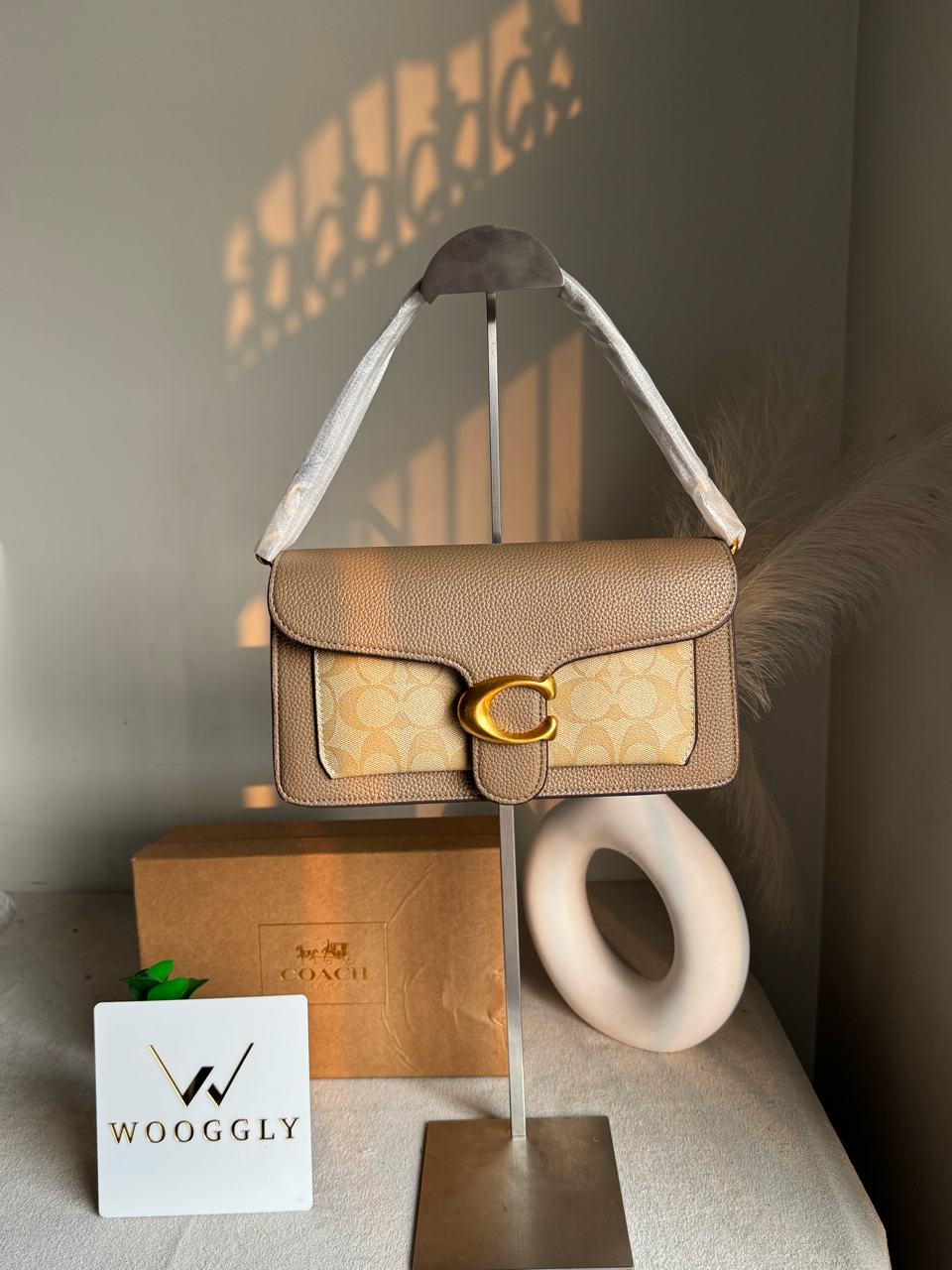 COACH TABBY 26 Khaaki with Beige Good Quality-BOX PACKING