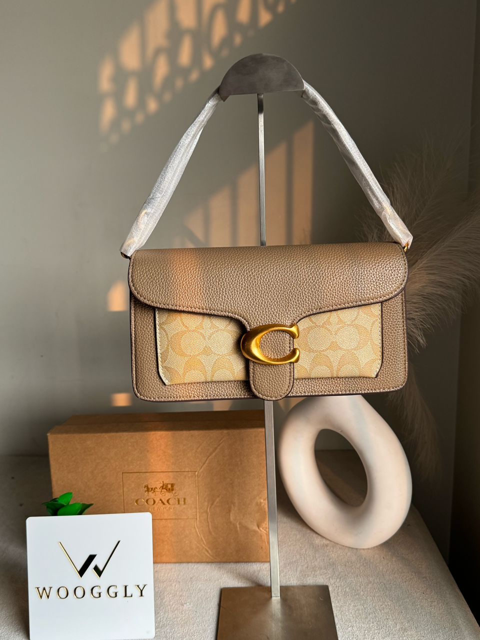 COACH TABBY 26 Khaaki with Beige Good Quality-BOX PACKING