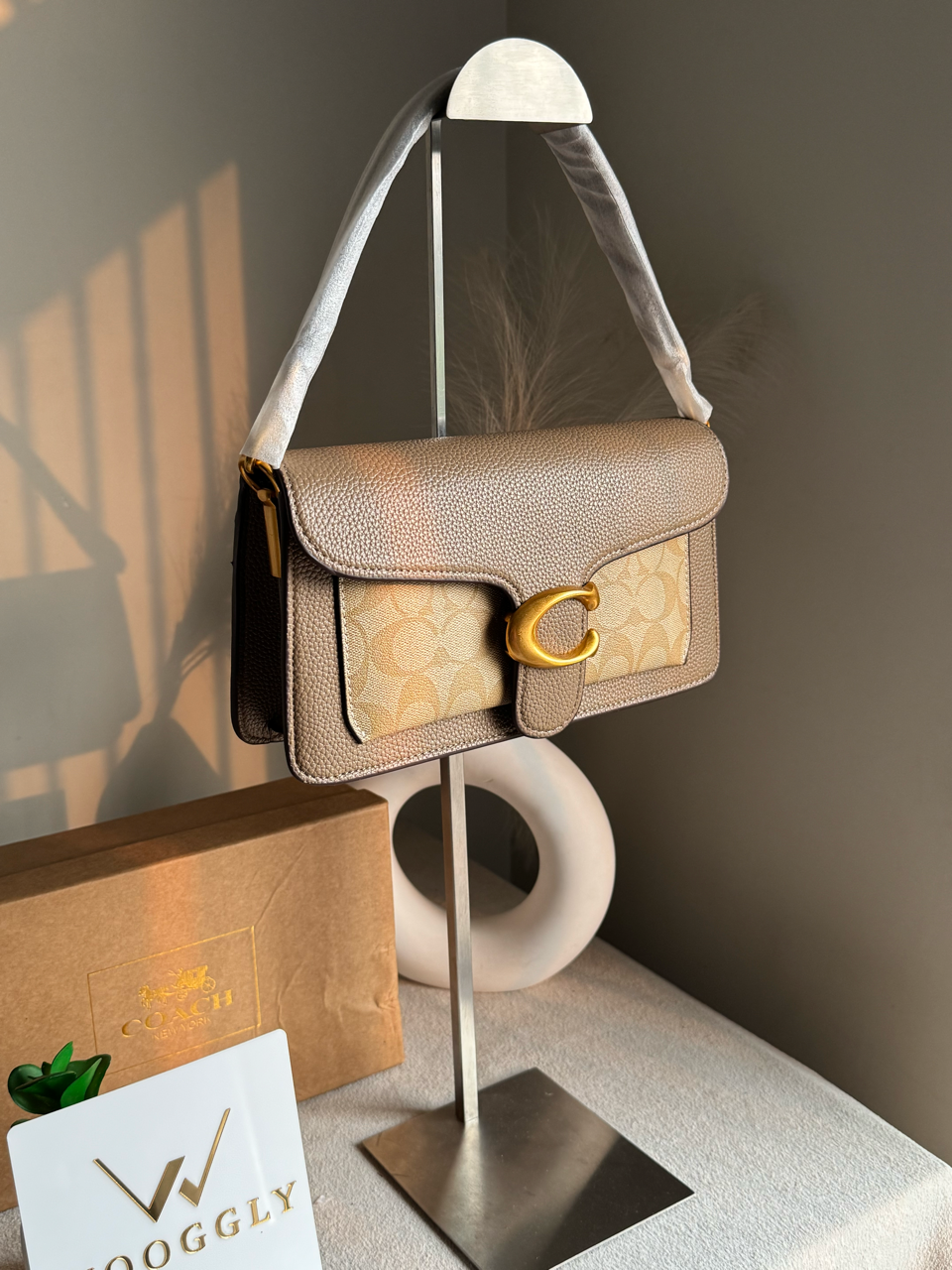 COACH TABBY 26 Khaaki with Beige Good Quality-BOX PACKING
