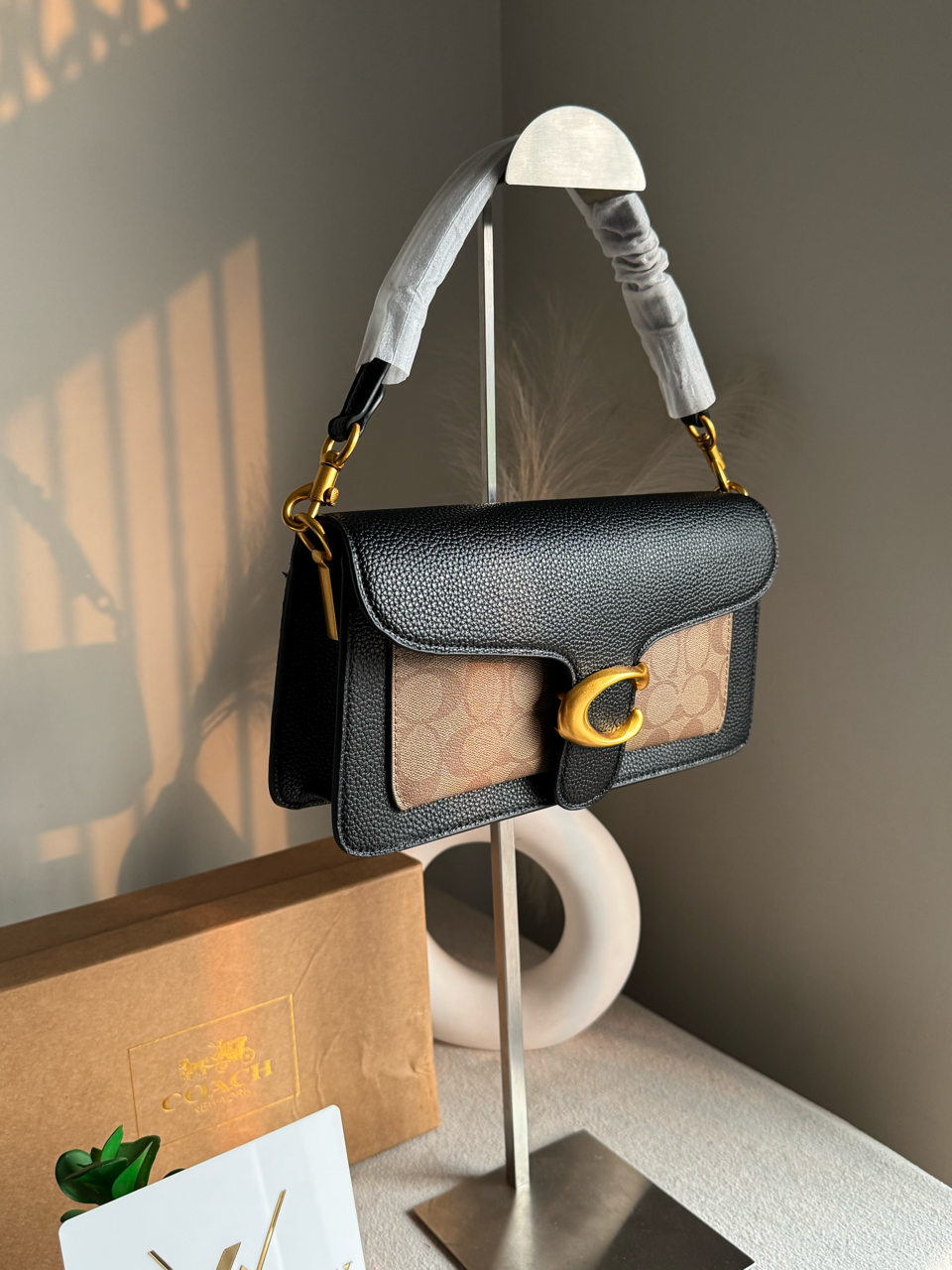 COACH TABBY 26 Black Khaaki Good Quality-BOX PACKING