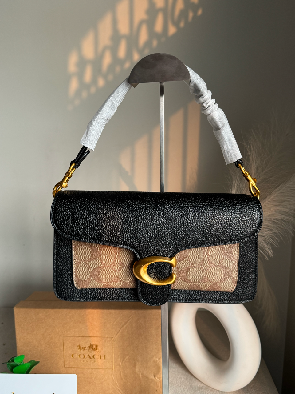 COACH TABBY 26 Black Khaaki Good Quality-BOX PACKING