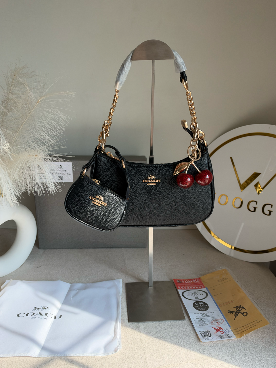 Teri Gift Box with Baby Teri Charm & Cherry Charm - Black