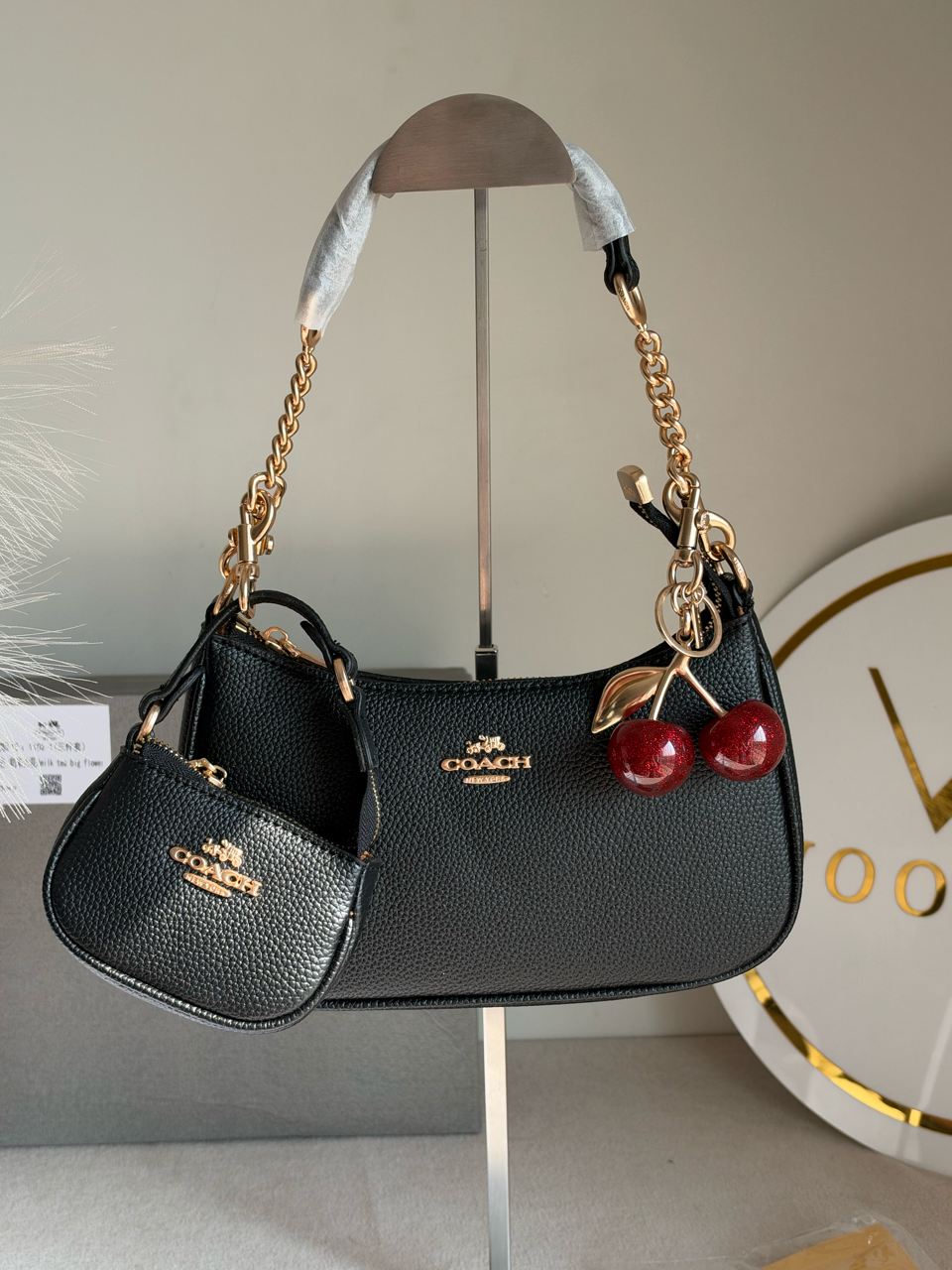 Teri Gift Box with Baby Teri Charm & Cherry Charm - Black