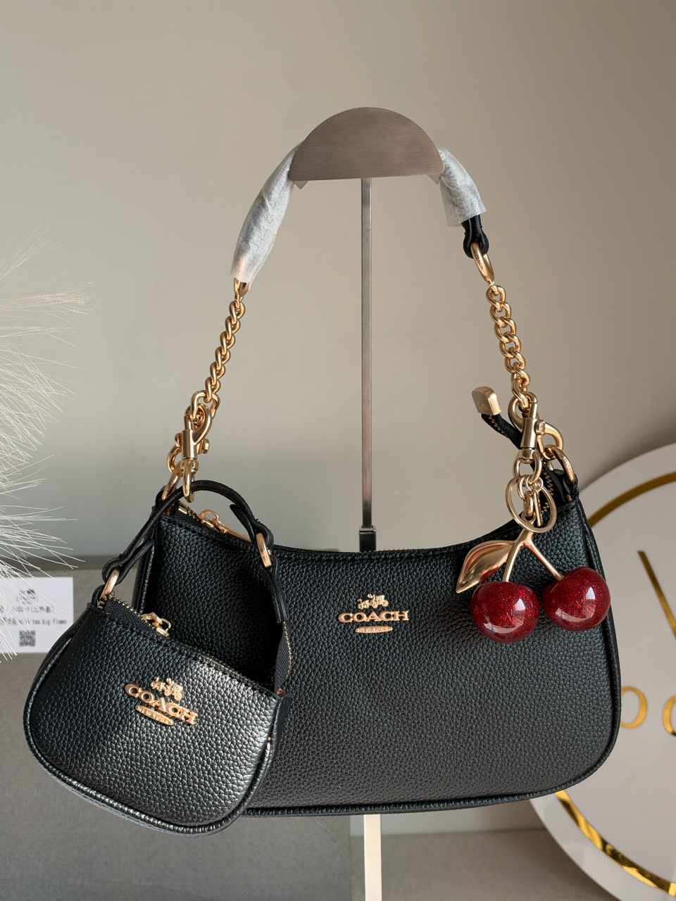 Teri Gift Box with Baby Teri Charm & Cherry Charm - Black