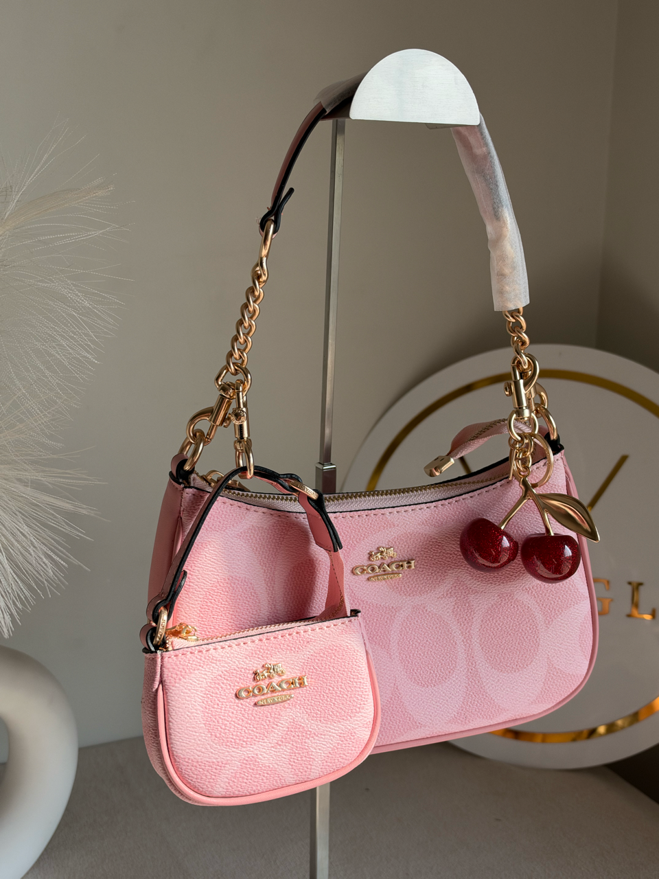 Teri Gift Box with Baby Teri Charm & Cherry Charm - Pink