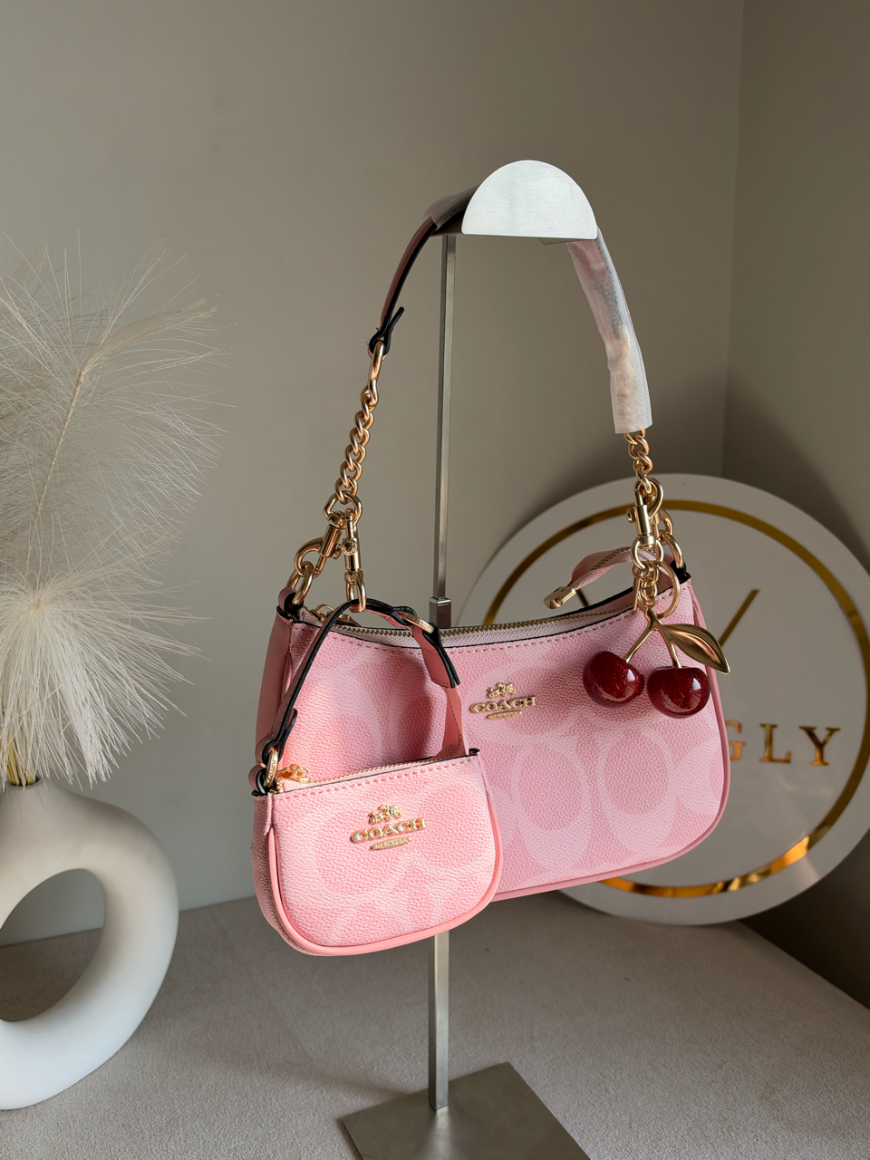 Teri Gift Box with Baby Teri Charm & Cherry Charm - Pink