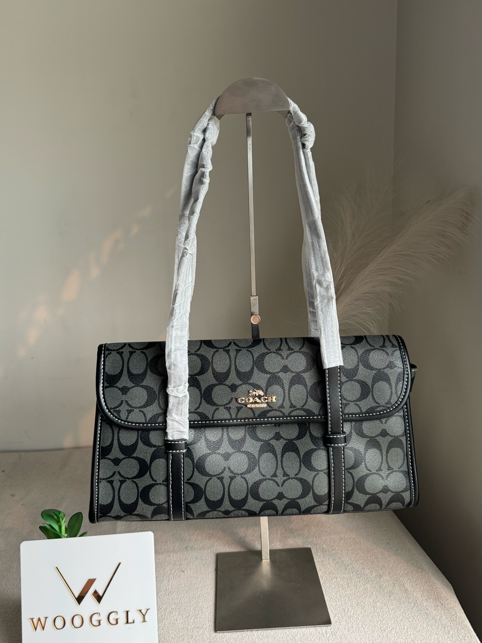 High Quality Coach Shoulder Bag - Black & Grey