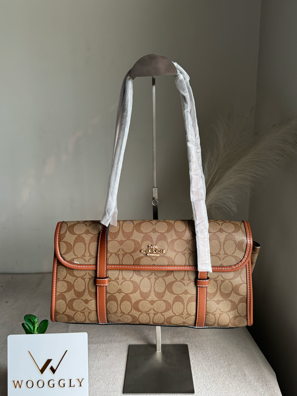 High Quality Coach Shoulder Bag - Beige & Brown