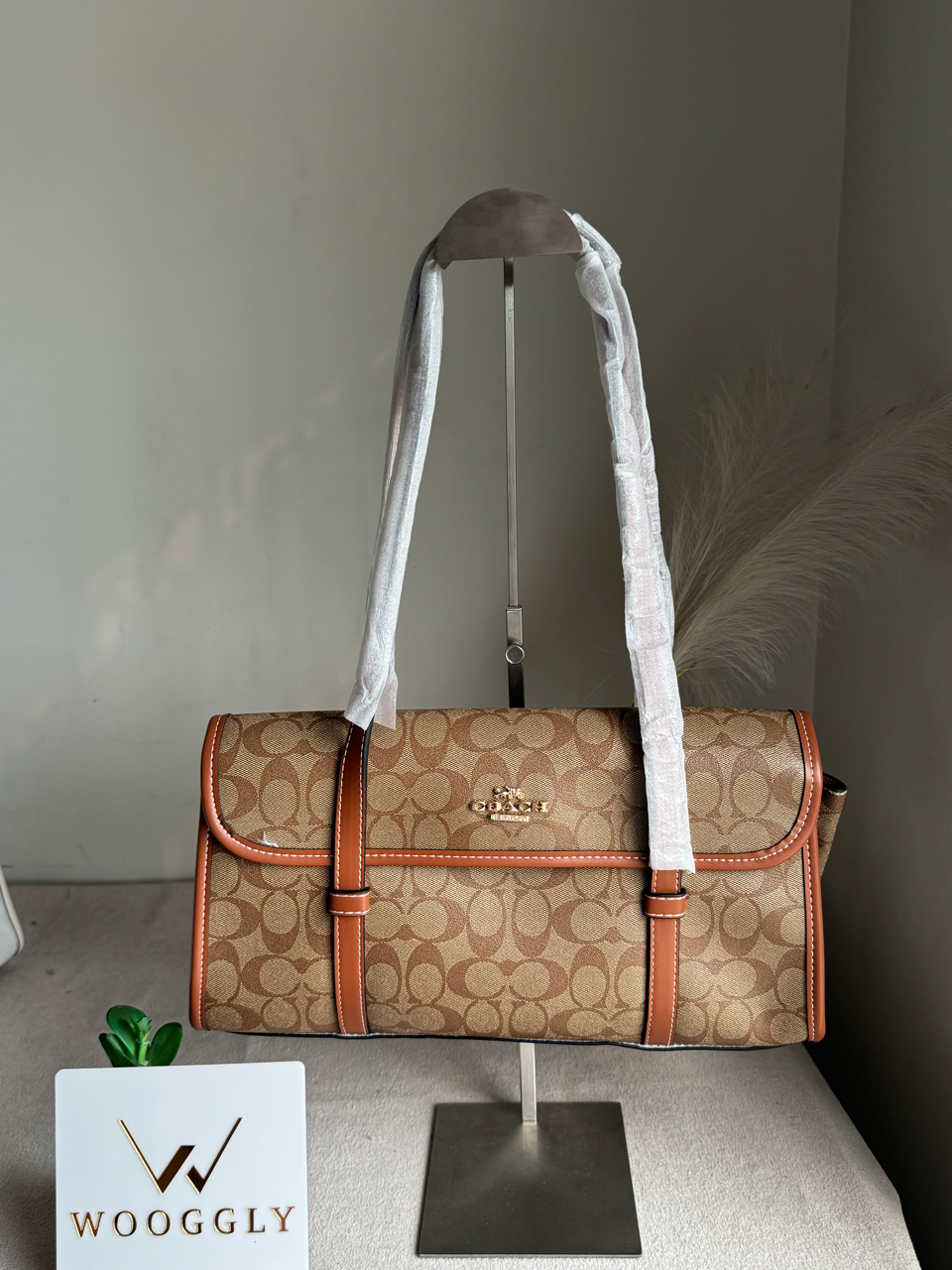 High Quality Coach Shoulder Bag - Beige & Brown